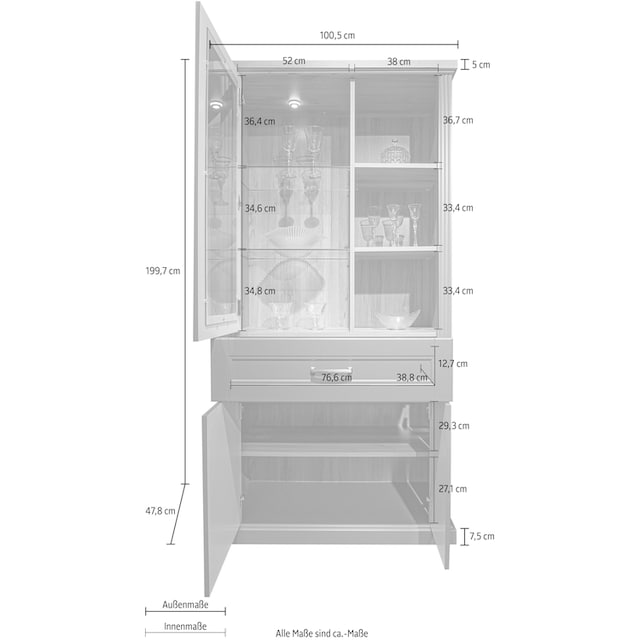 Home affaire Vitrine »Tara«, lackiert mit wasserbasiertem UV-Lack, Soft- Close-Funktion bestellen bei OTTO