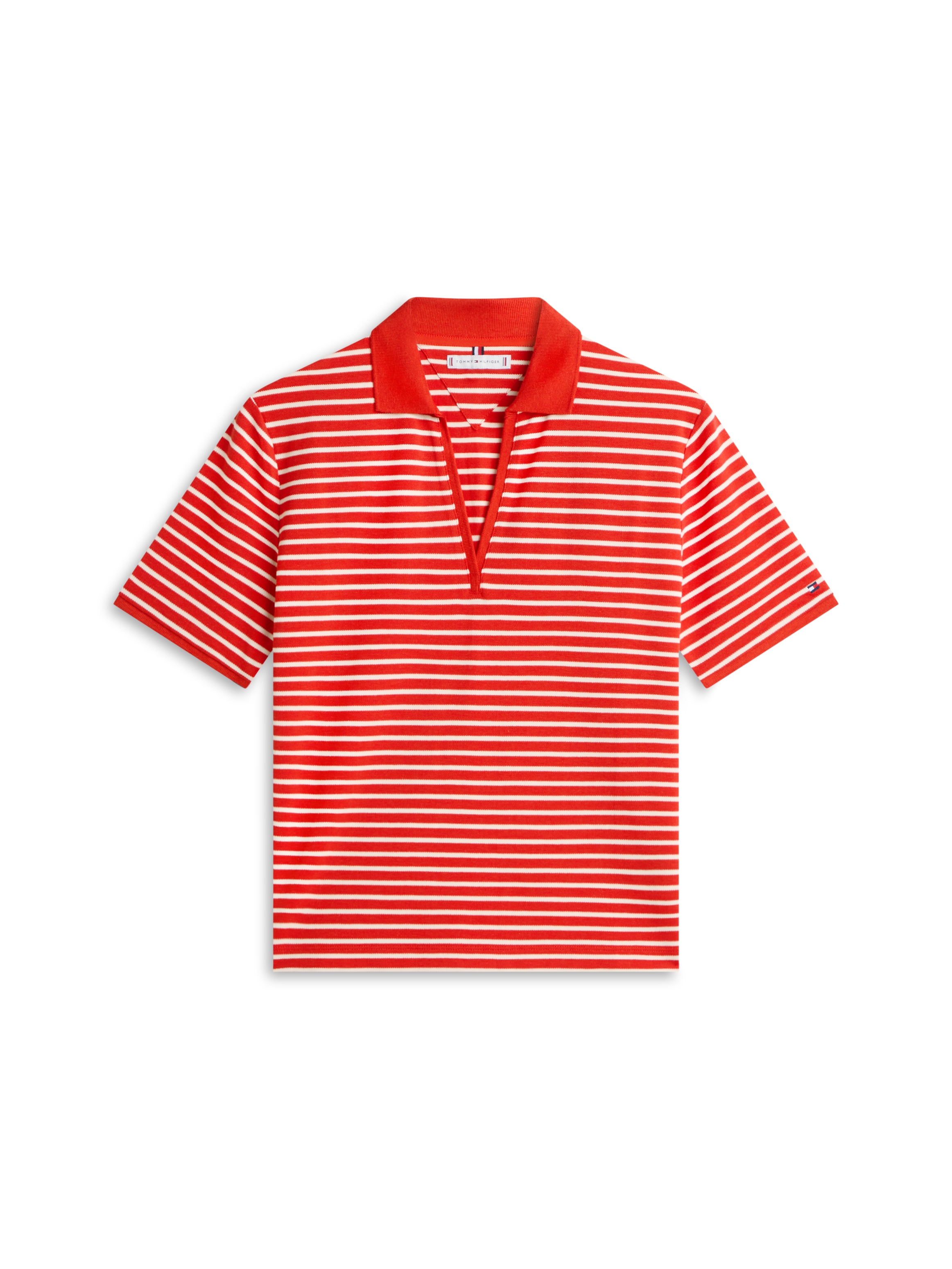 Tommy Hilfiger Poloshirt »LYOCELL PIQUE OPEN-NK SS POLO« mit kleinem Logo-Stick