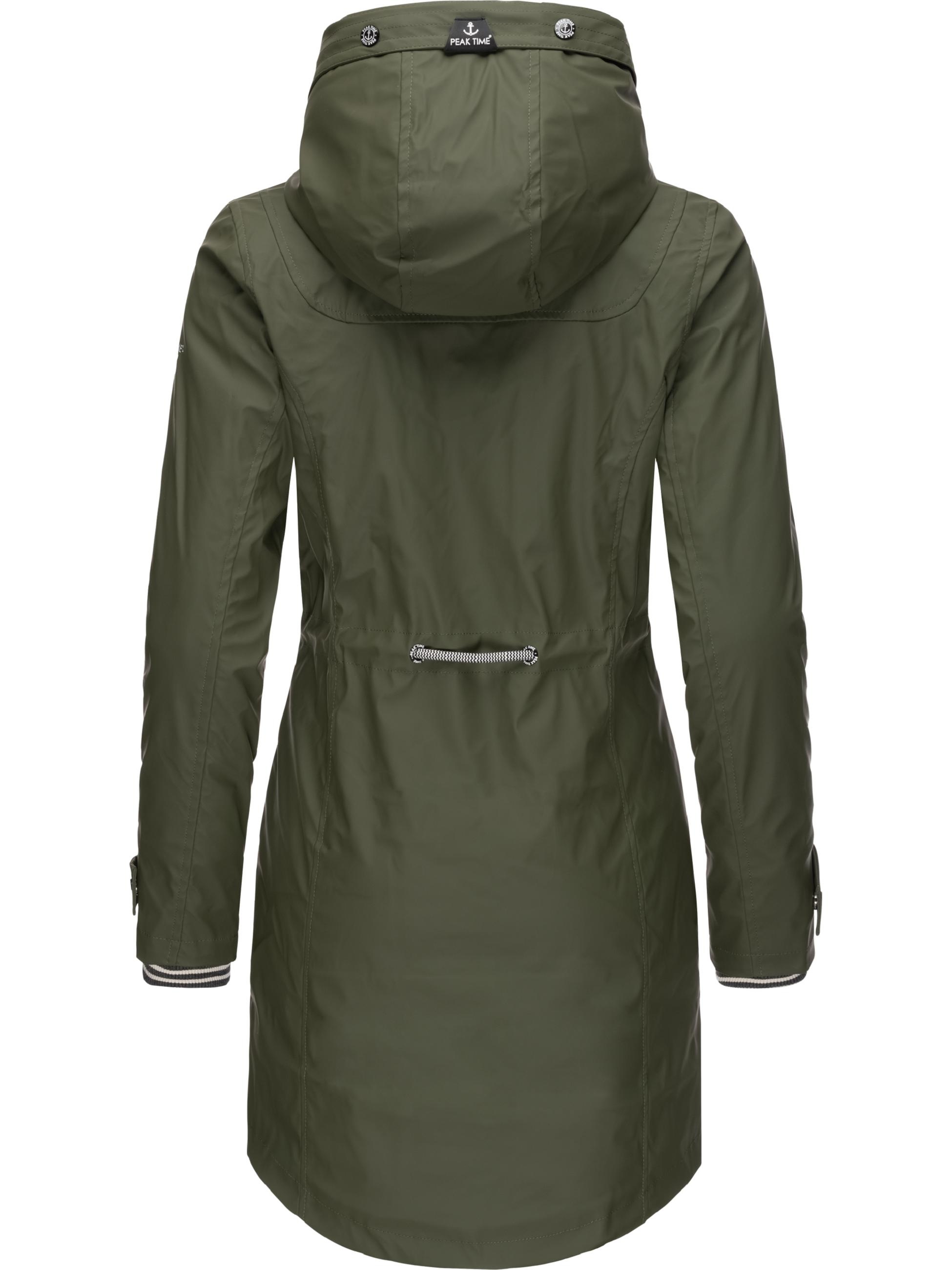 PEAK TIME Regenmantel »Regenjacke L60042«, stylisch taillierter Regenmantel für Damen