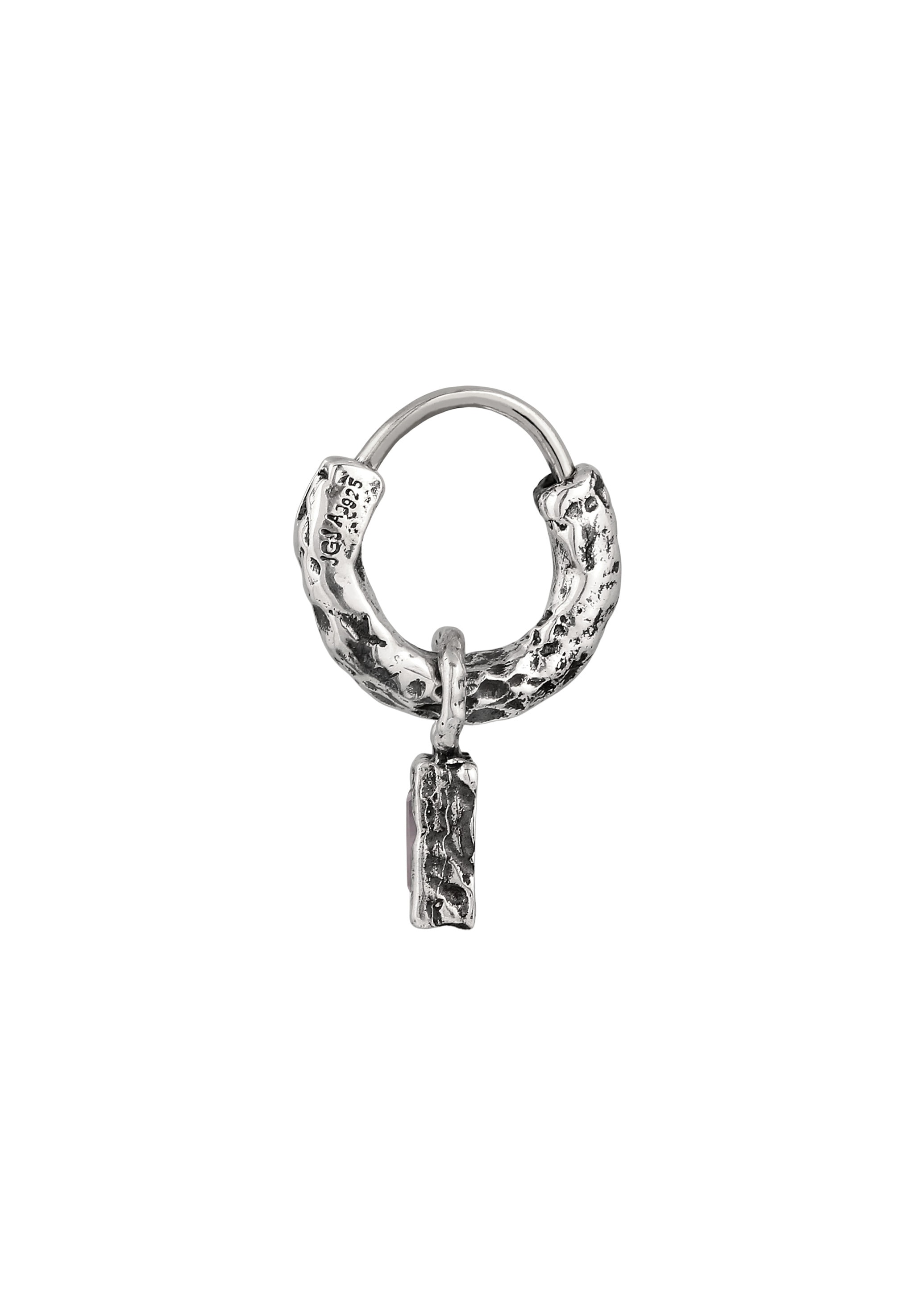 HAZE & GLORY Paar Creolen »Ohrringe Creole Rechteck Quarz Rosa 925 Sterling Silber«