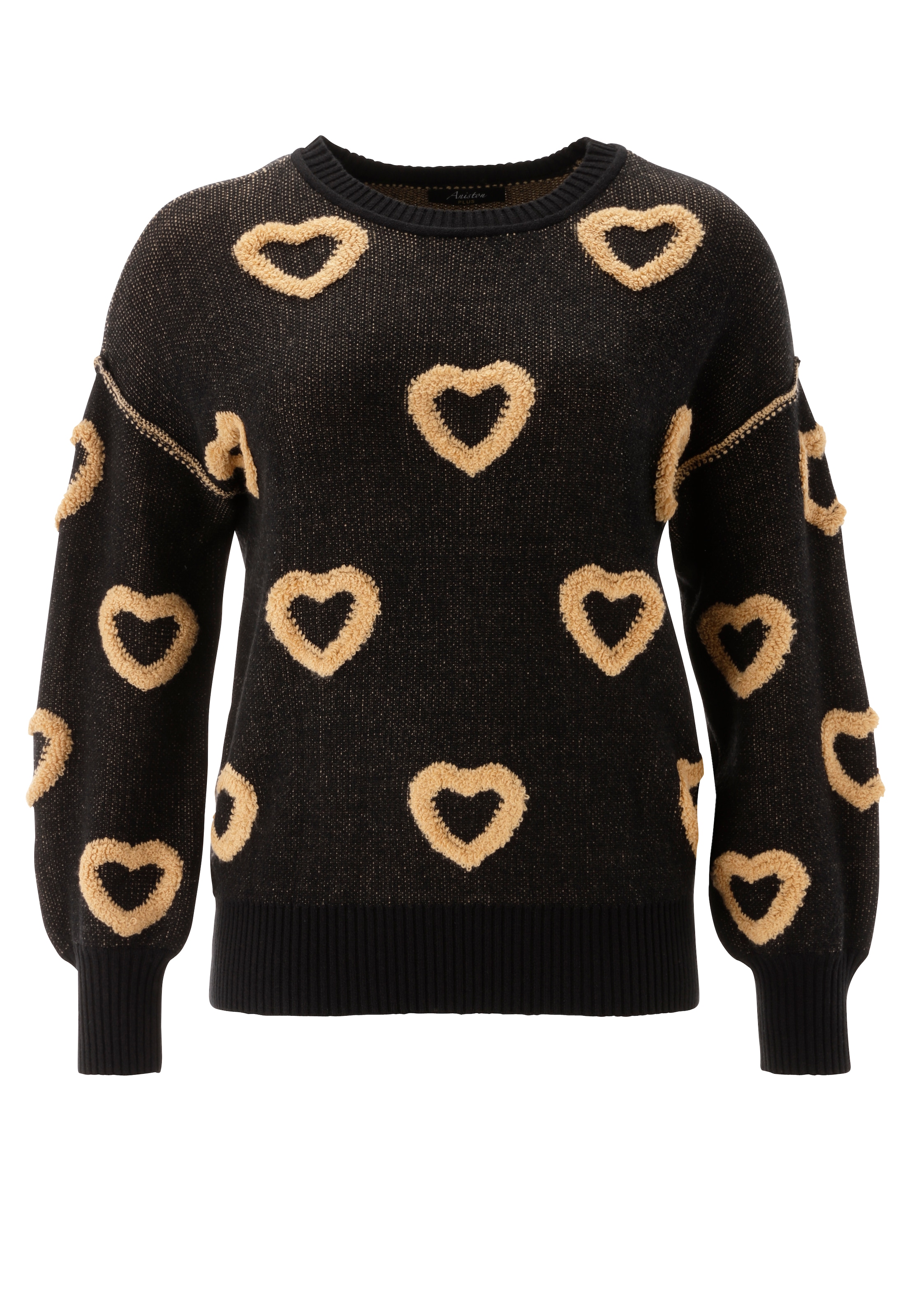 Aniston PLUS Strickpullover mit aufgestrickten Herzen - NEUE KOLLEKTION