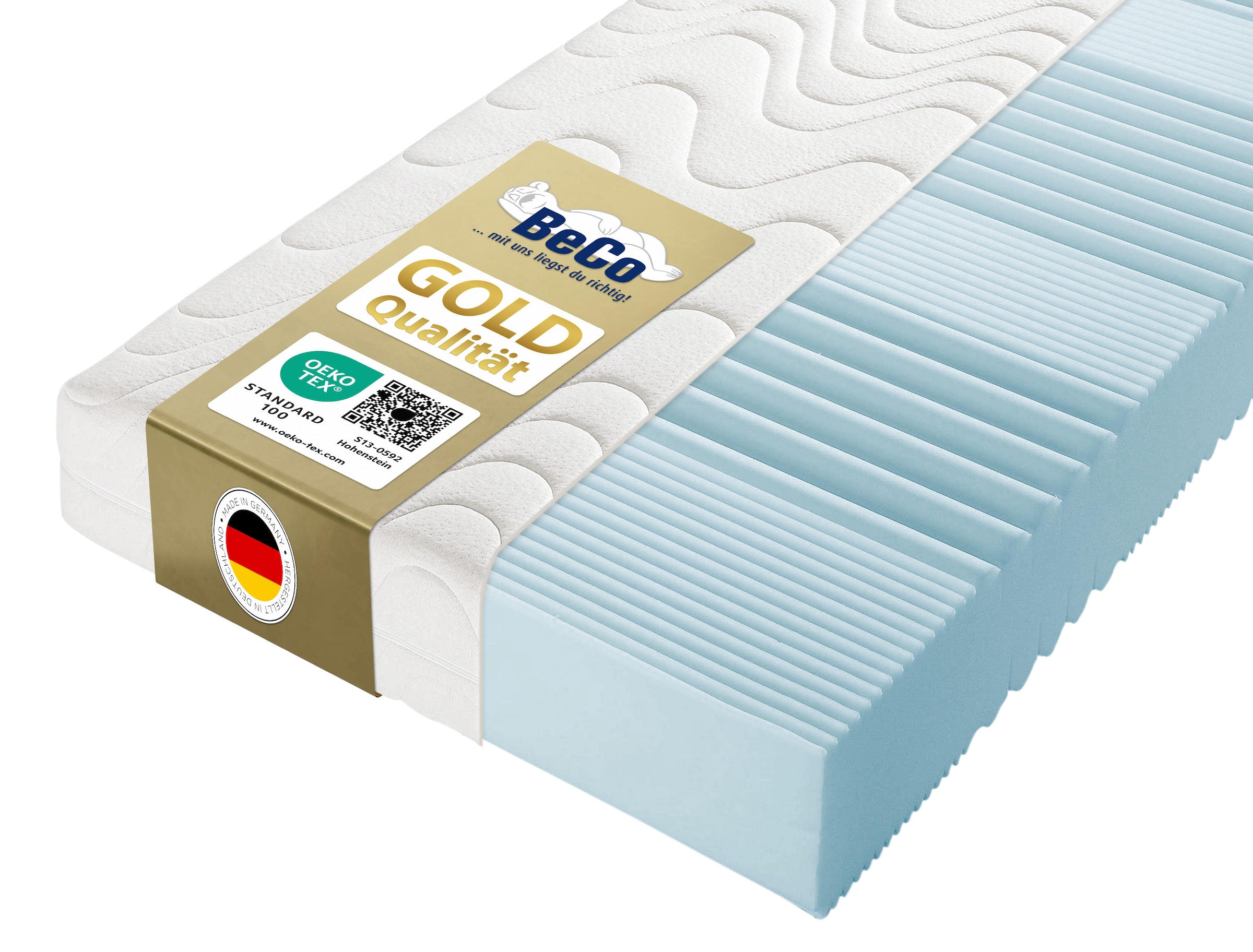 Beco Komfortschaummatratze »KS Luxus – GOLD Komfortschaummatratze mit Premiumhöhe« 27 cm hoch Raumgewicht: 30 kg/m³ 1 Stk. tlg. 27 cm Höhe, Polyesterbezug, Wendematratze, ideal auch in 140x200