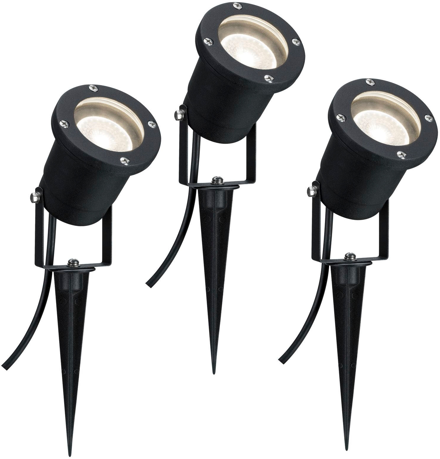 Paulmann LED Gartenstrahler »Outdoor 230V Spotlight IP65 GU10 3x3,5W 230V 3000K Schwarz Aluminium«, 3 flammig, Leuchtmittel GU10 | LED fest integriert, GU10, IP65