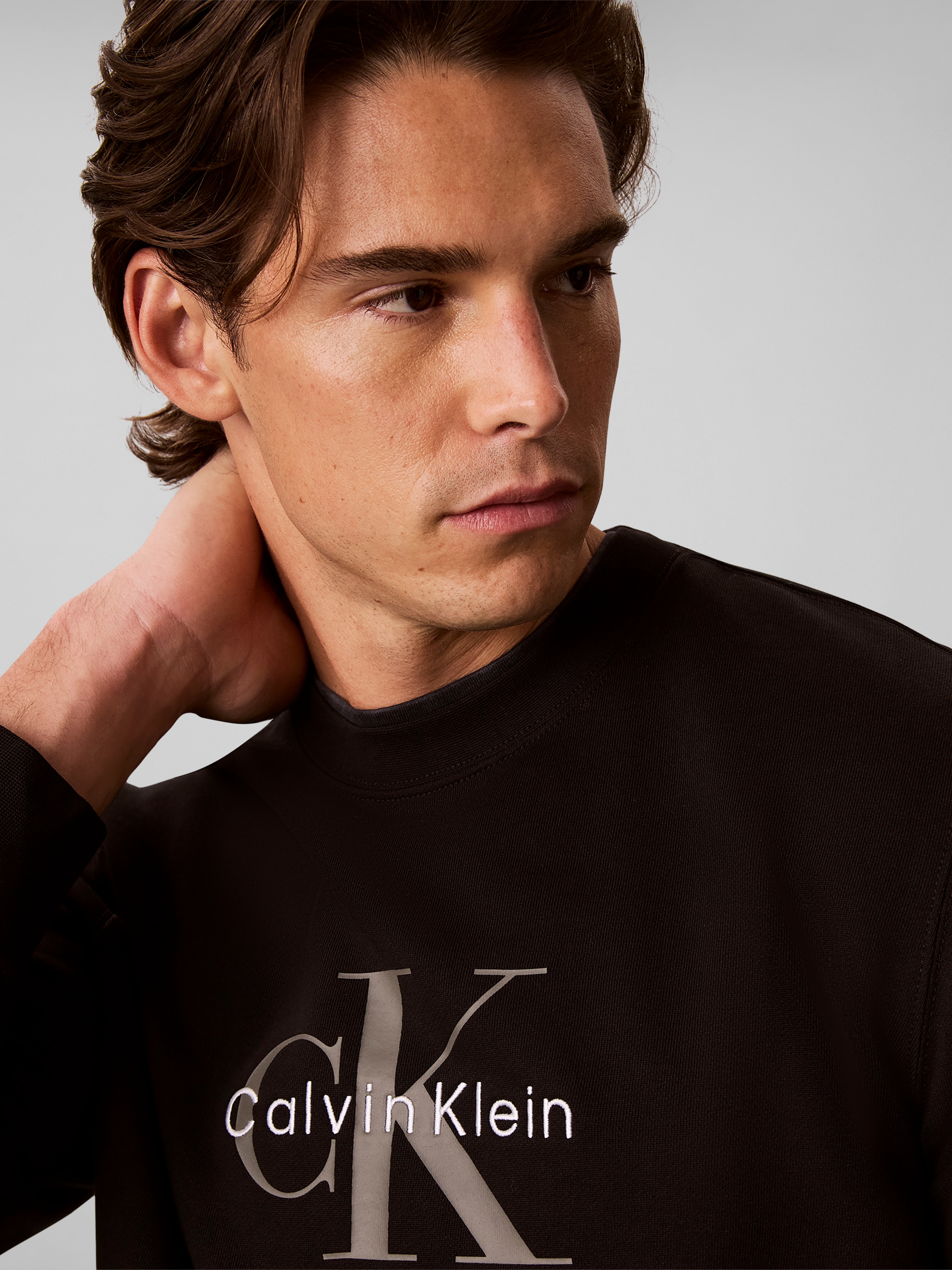 Calvin Klein Jeans Sweatshirt , Rundhalsausschnitt, Regular Fit, großer Logo-Print
