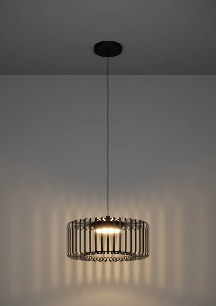 EGLO Hängeleuchte »GINESTRONE-Z Hängelampe schwarz, ZigBee 3.0, Timer, Pendelleuchte«, 1 flammig, Leuchtmittel LED-Modul | LED fest integriert, App / Sprachsteuerung Alexa, ‎110x45x45cm, exkl. Fernbedienung