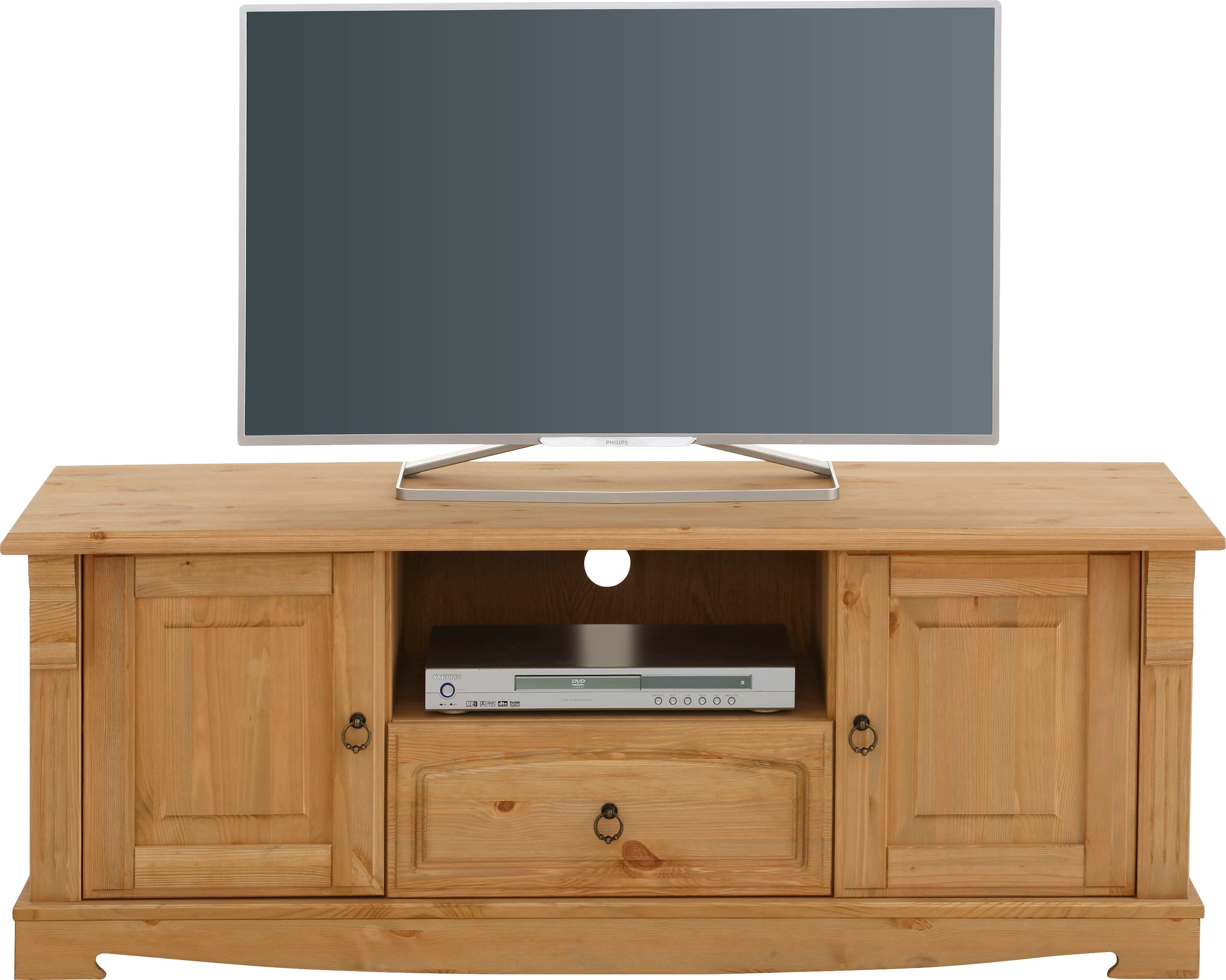 Home affaire Lowboard »Anna« Gesamtmaße (B/T/H): ca. 140/44/50 cm,  TV-Board, Breite 140 cm, 2 Türen, 1 Schublade, Massivholz, FSC®
