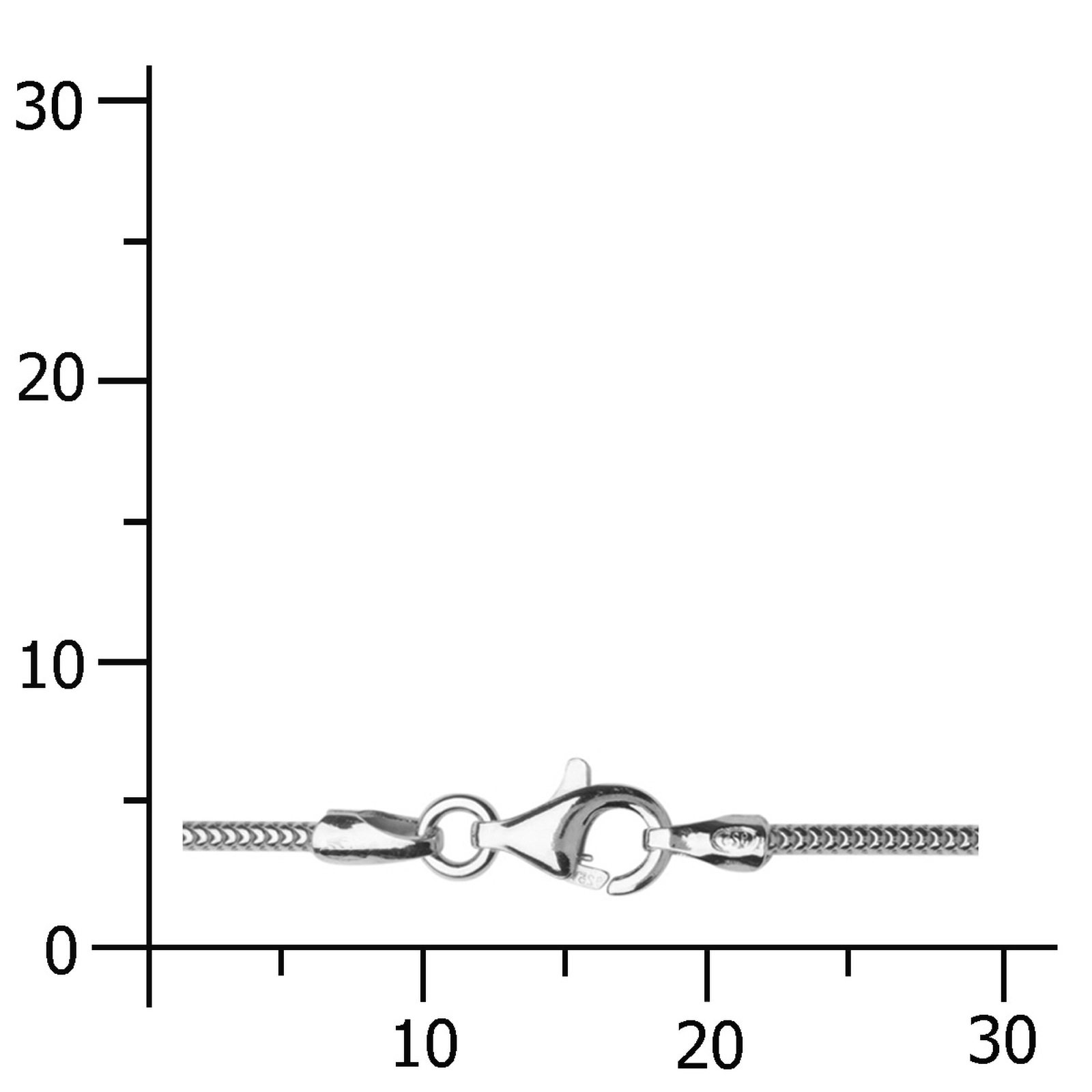 OSTSEE-SCHMUCK Silberkette »- Schlange 1,2 mm - Silber 925/000 -,«