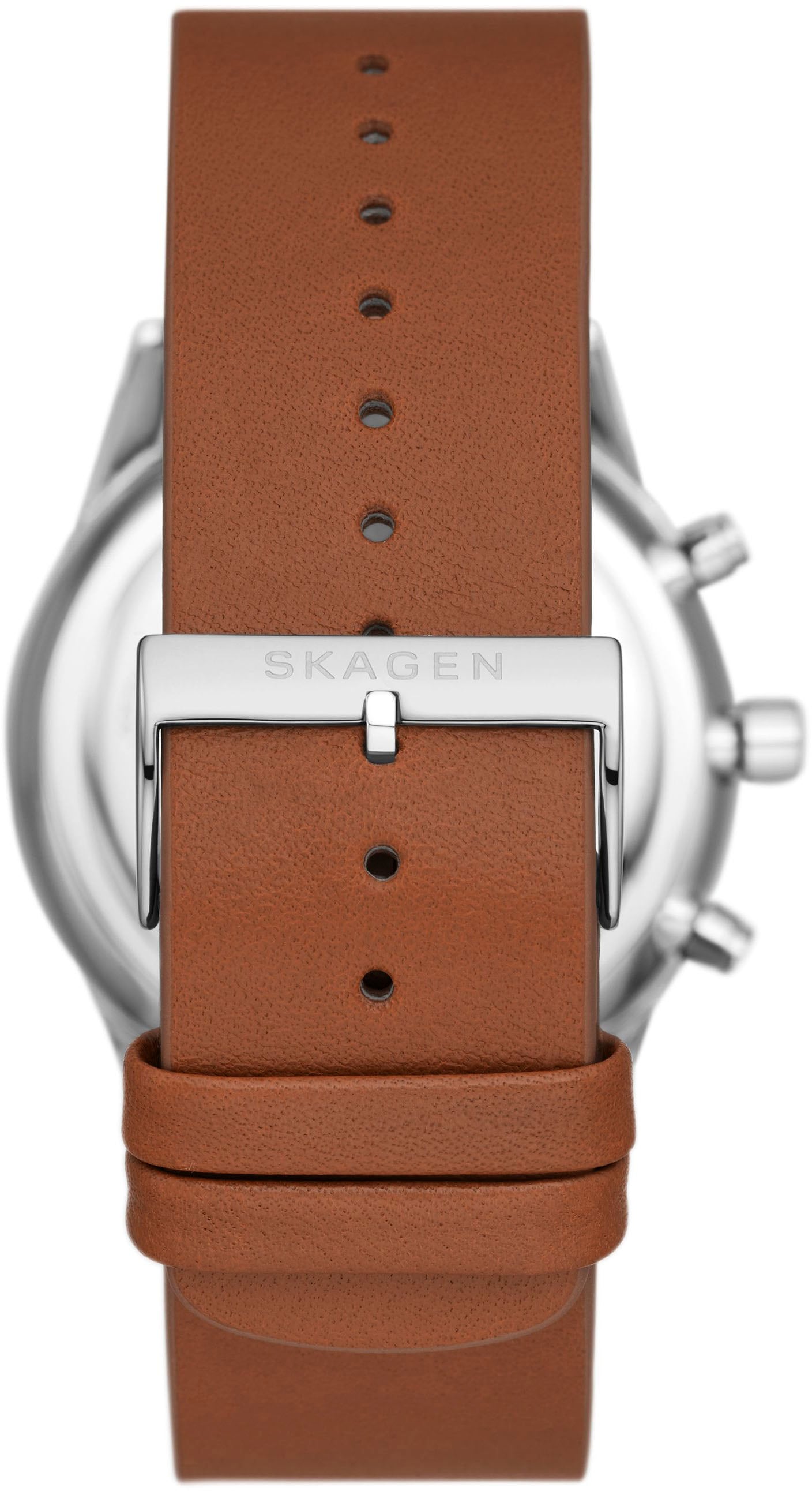Skagen Chronograph »HOLST CHRONOGRAPH«, Quarzuhr, Armbanduhr, Herrenuhr, Stoppfunktion, Lederarmband