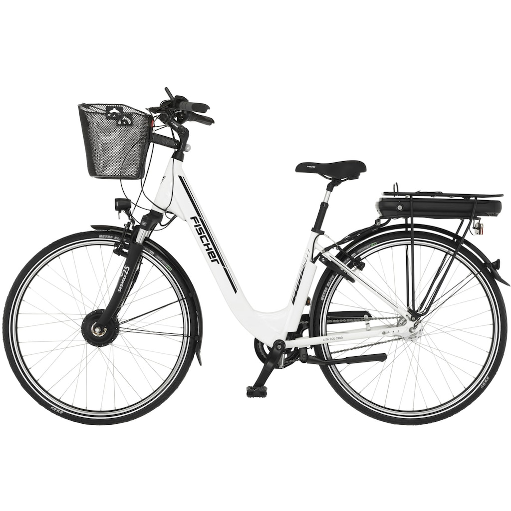 FISCHER Fahrrad E-Bike »CITA ECU 2200 522«, 7 Gang, Shimano, Nexus, Frontmotor 250 W, (mit Fahrradschloss)