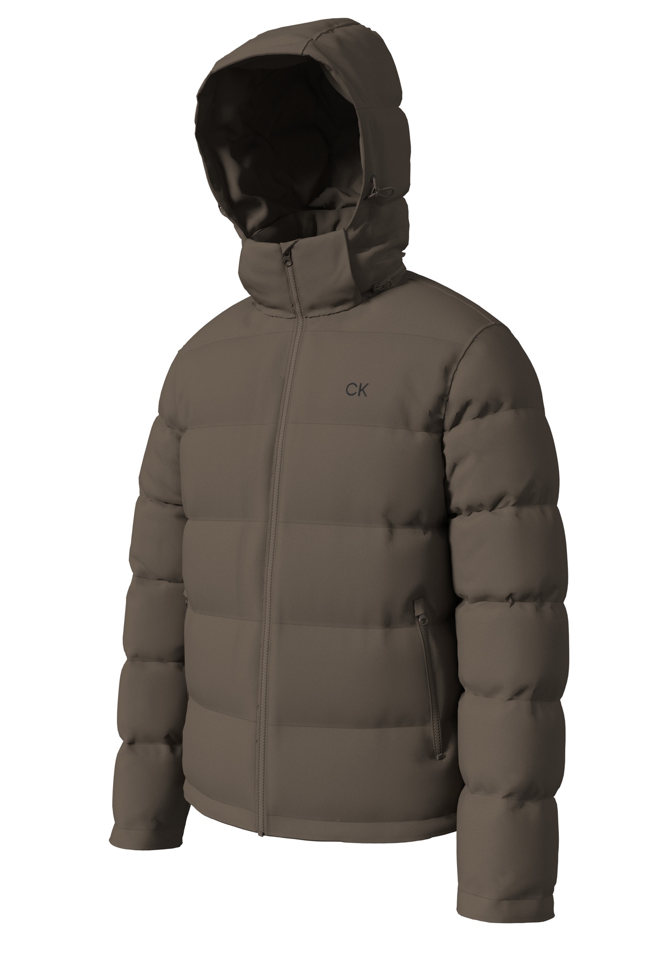 Calvin Klein Jeans Steppmantel »LS NYLN ZP OFF HD DW«, Mit Rundhalsausschnitt