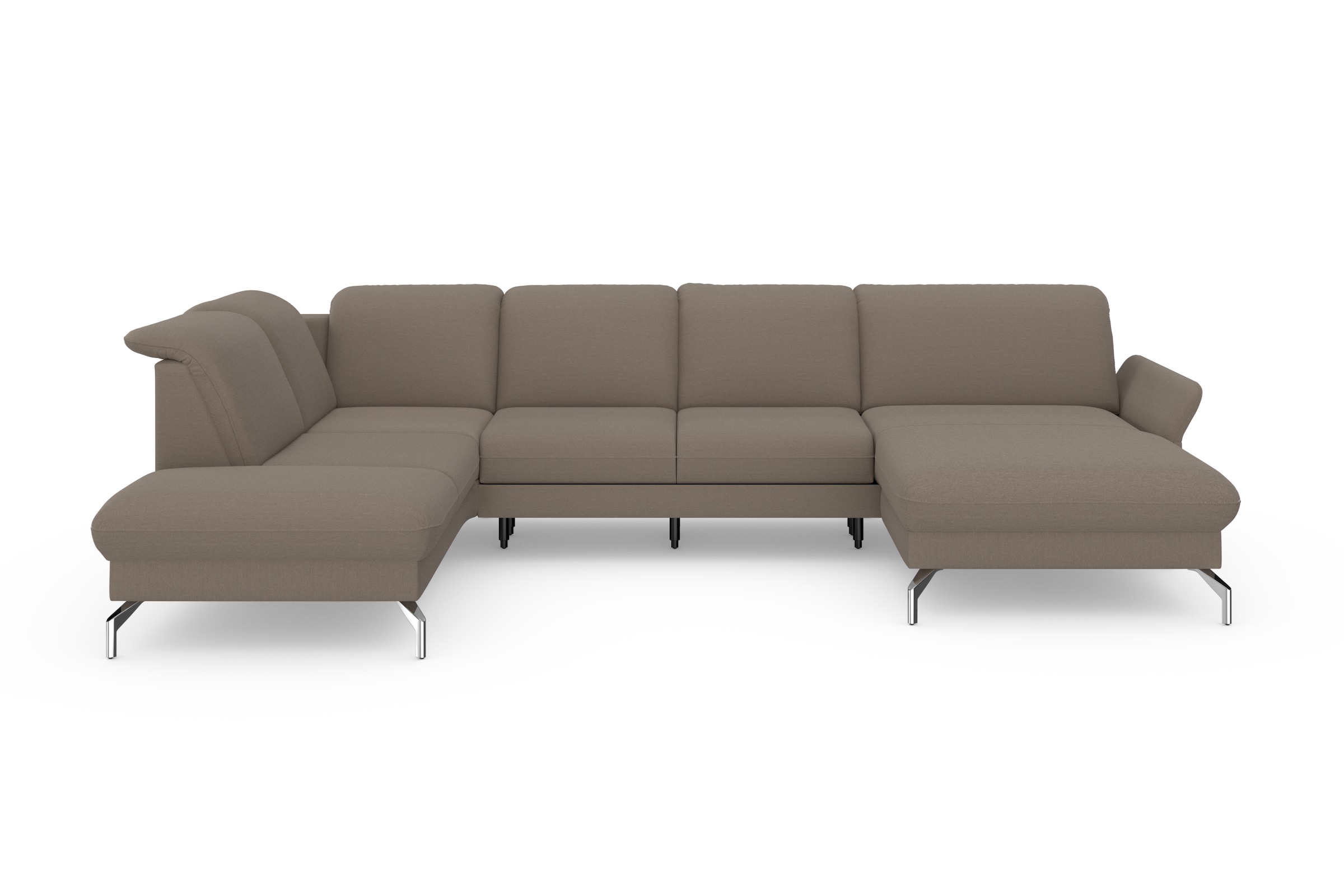 sit&more Wohnlandschaft »Fashion U-Form«, wahlweise mit Kopfteilverstellung, Vorziehsitz, motorisch, Nickelfüße