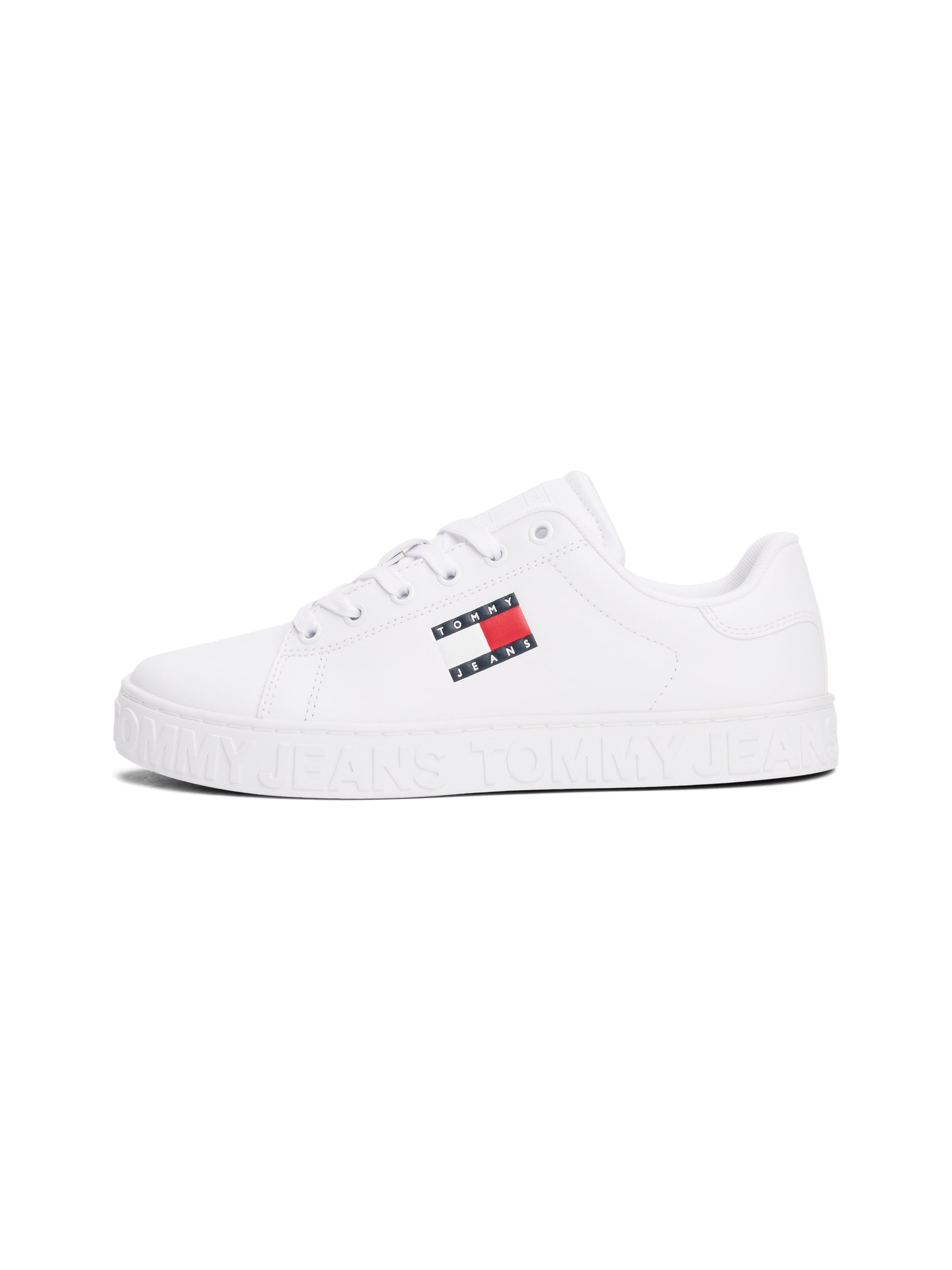 Tommy Jeans Plateausneaker »TJW LOGO OUTSOLE SNEAKER ESS«, Freizeitschuh, Halbschuh, Schnürschuh mit seitlicher Logoflagge