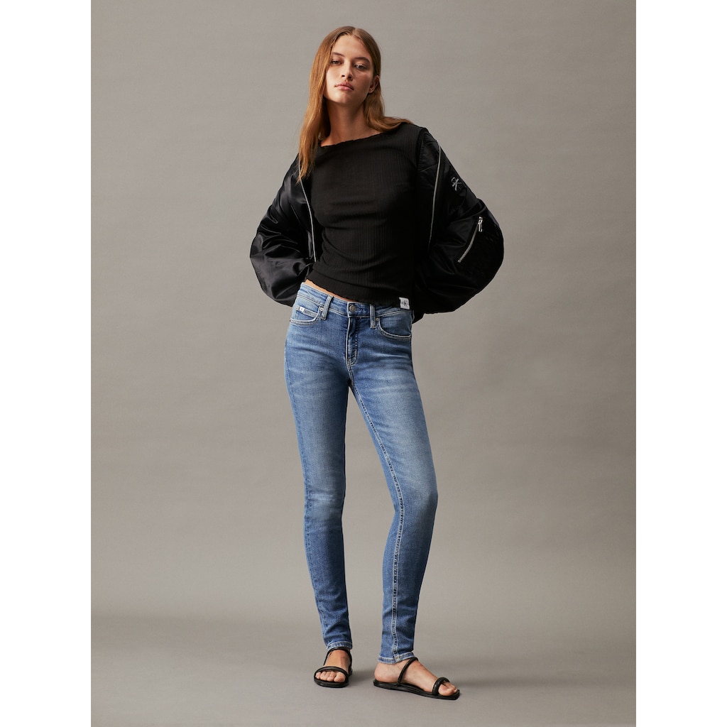 Calvin Klein Jeans Skinny-fit-Jeans »MID RISE SKINNY«, mit Markenlabel