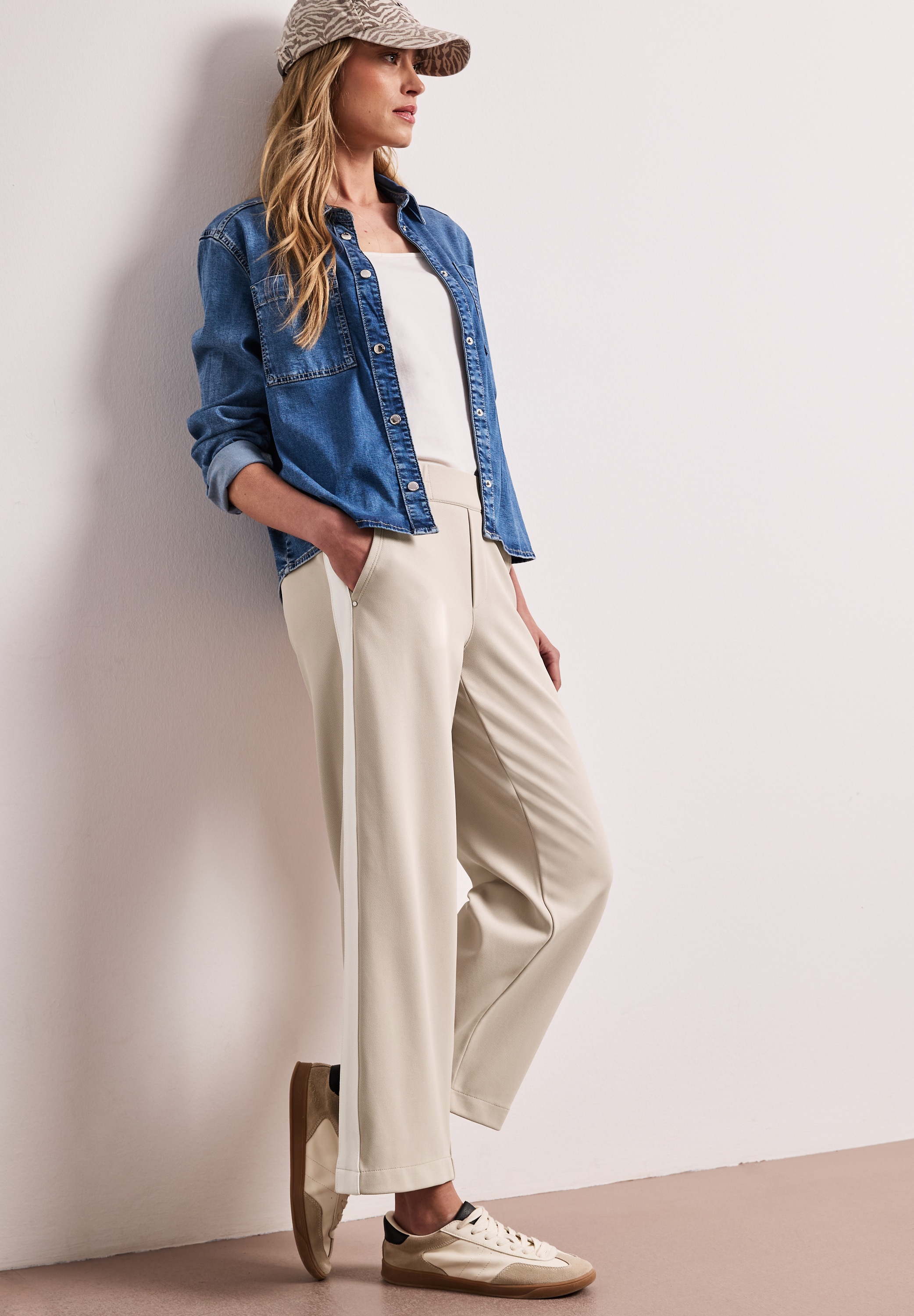 STREET ONE Stoffhose  mit Gallonstreifen