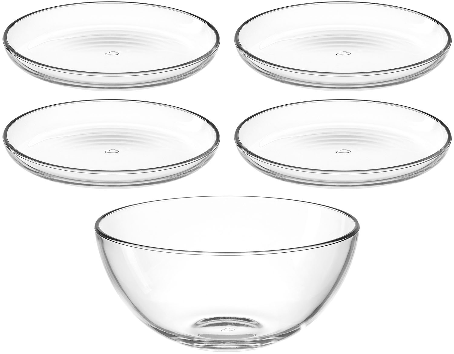 Schale »Schalen-/Teller-Set, 5er Set CUCINA, 4x Ø 18 cm & 1x Ø 21,5 cm«, 5 tlg., aus...