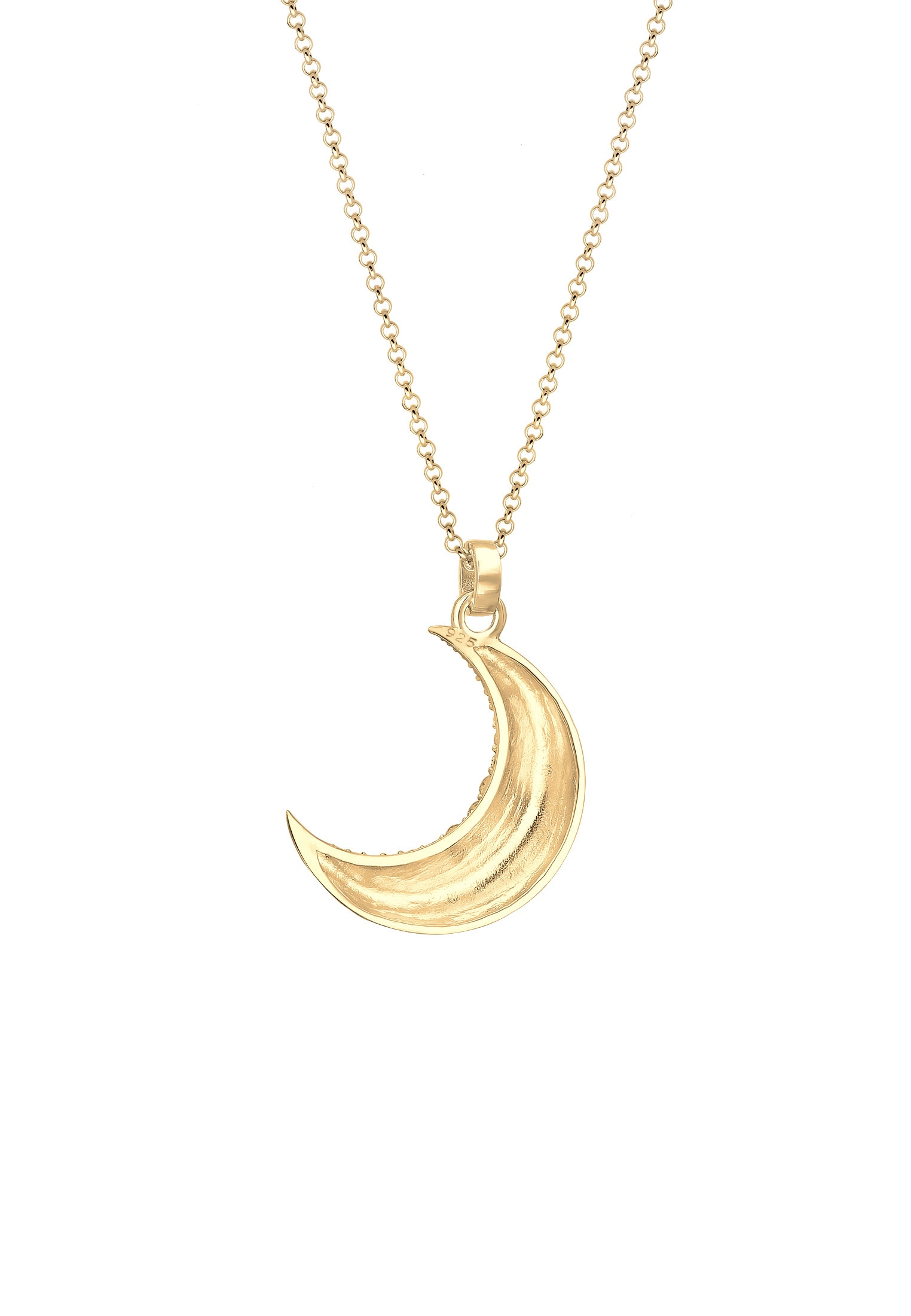 Elli Silberkette »Halskette Halbmond 925 Silber vergoldet, mit Kristallen von Swarovski®«