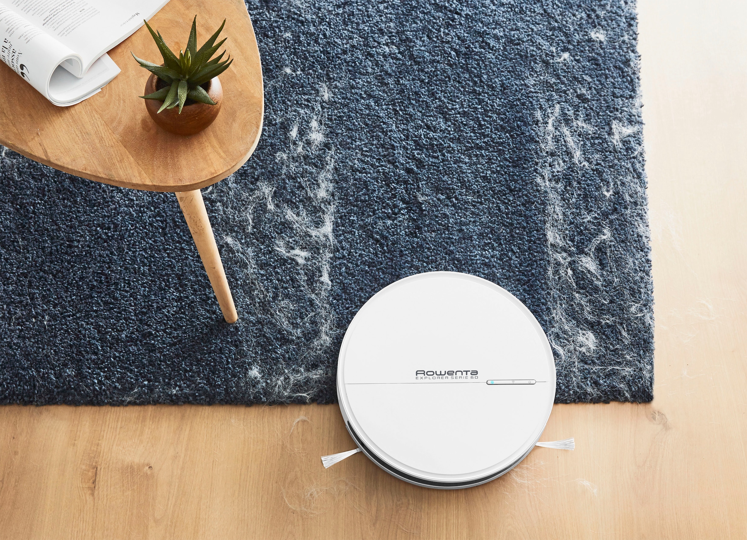Rowenta Nass-Trocken-Saugroboter »X-Plorer Serie 60, nur 6cm hoch, zentrale Bürste, 2 in 1 Reinigung,«, Steuerung per App, Sprachsteuerung, Saugen & Wischen auf 90m², RR7447