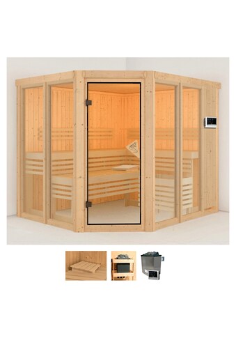 Karibu Sauna »Anike 3«, (Set), 9-kW-Ofen mit externer Steuerung kaufen