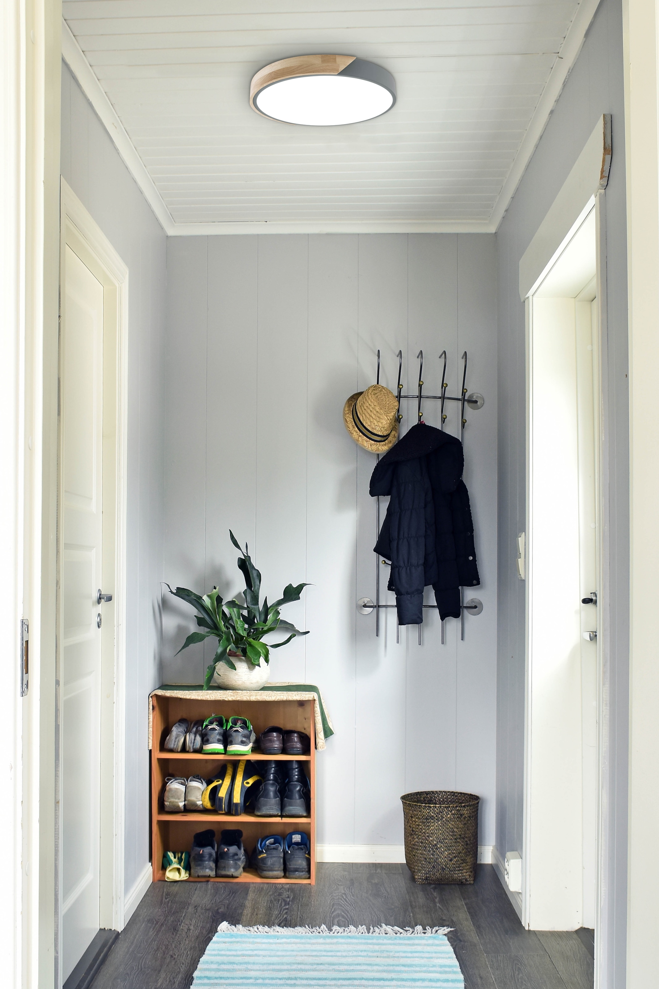 näve LED Deckenleuchte »Borneo« LED-Modul 1 Stk. warmweiß - kaltweiß Dimmbar per Fernbedienung (inkl.), CCT, Memory, Nachtlicht, Holzrand