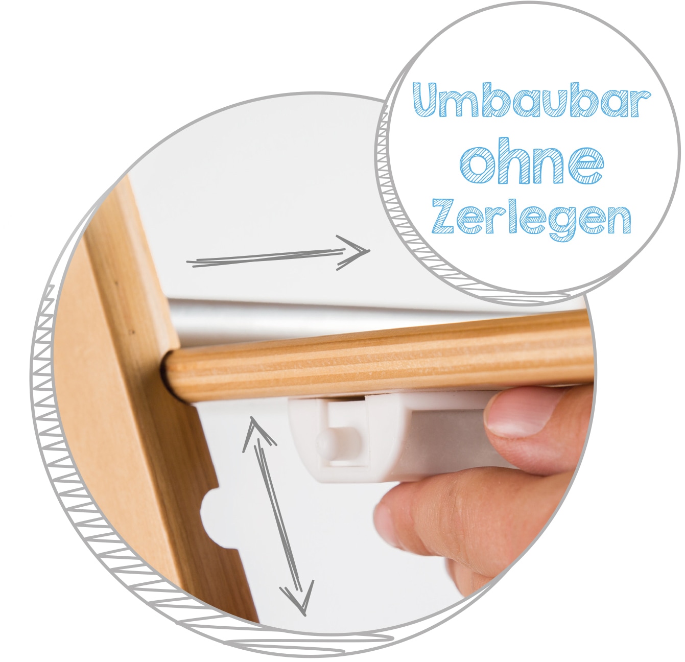roba® Hochstuhl »Treppenhochstuhl Sit Up Click & Fun, taupe«, aus Holz