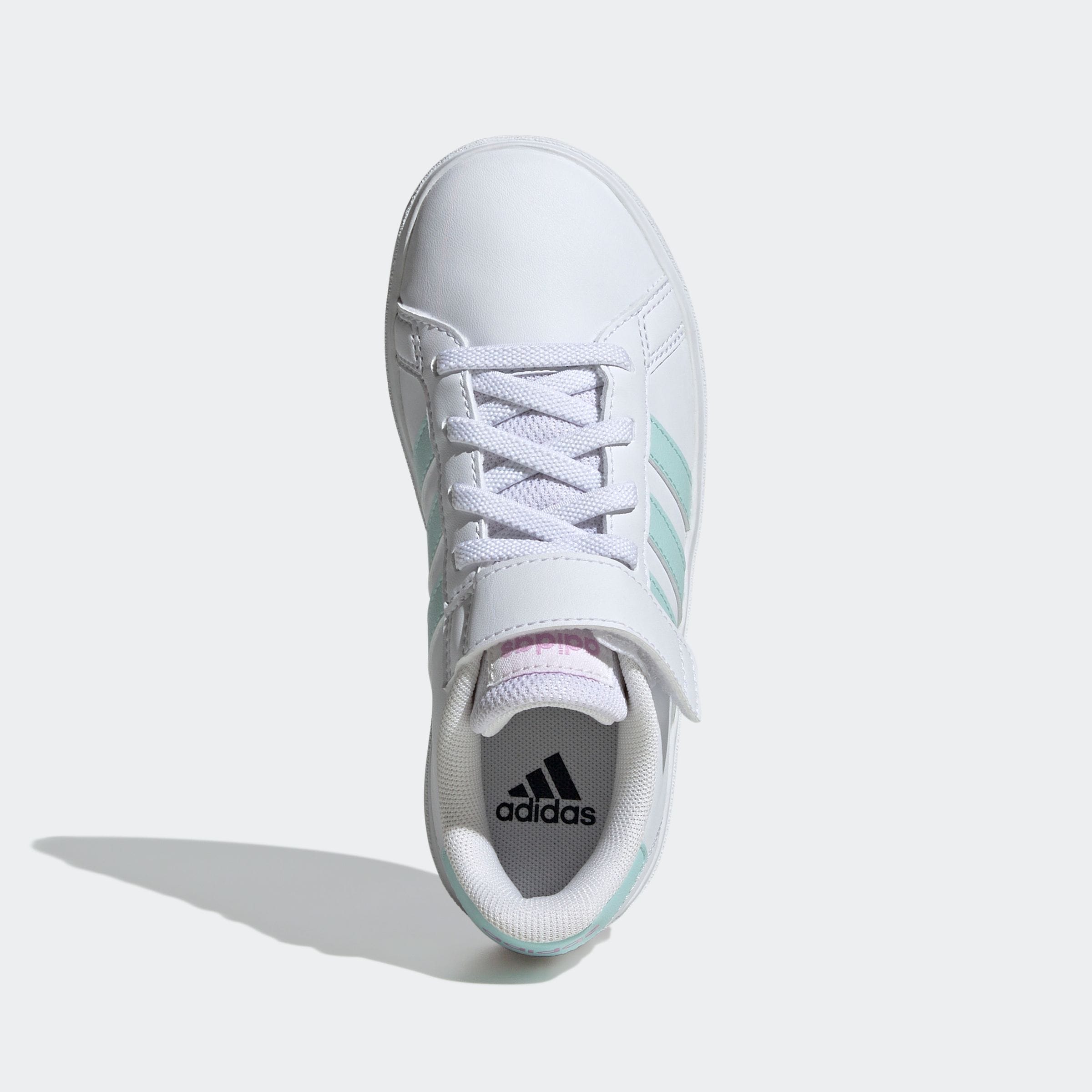 adidas Sportswear Klettschuh »GRAND COURT COURT ELASTIC LACE AND TOP STRAP«, Design auf den Spuren des adidas Superstar