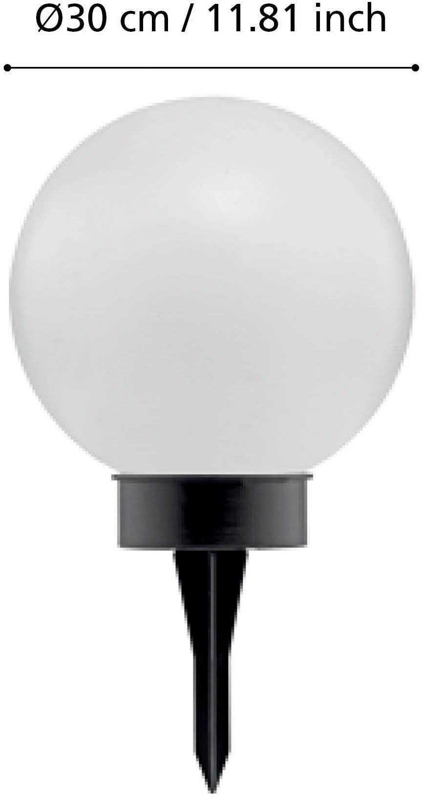 EGLO LED Solarleuchte »Z_Solar Solarleuchte, Außenleuchte, Außenbeleuchtung. Erdspiess, Lampe« LED-Modul 1 Stk. Warmweiß EGLO Solarleuchte Z_solar schwarz Kunststoff weiss 1X0,2W H:61 Ø 30 cm