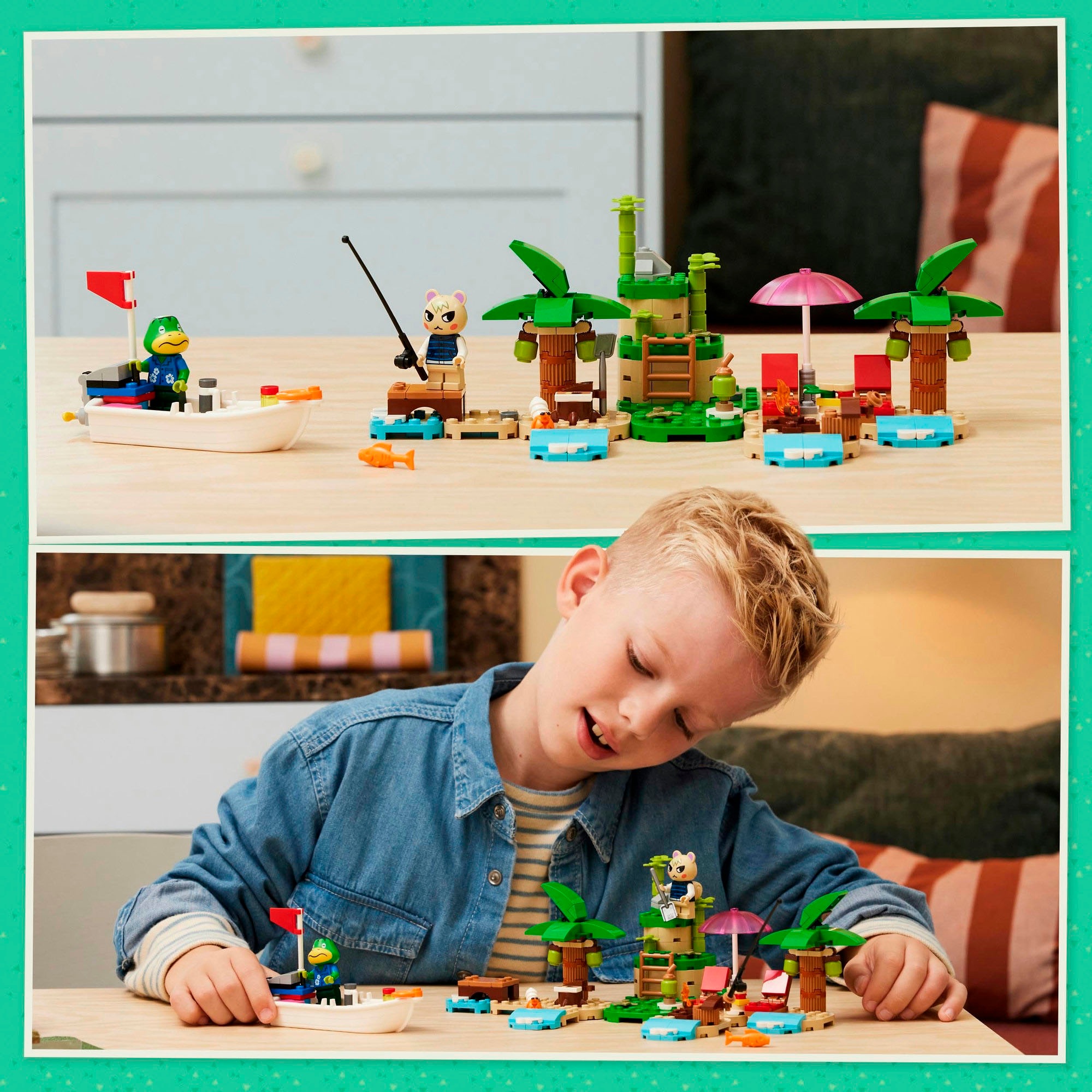 LEGO® Konstruktionsspielsteine »Käptens Insel-Bootstour (77048), LEGO® Animal Crossing«, (233 St.), Made in Europe