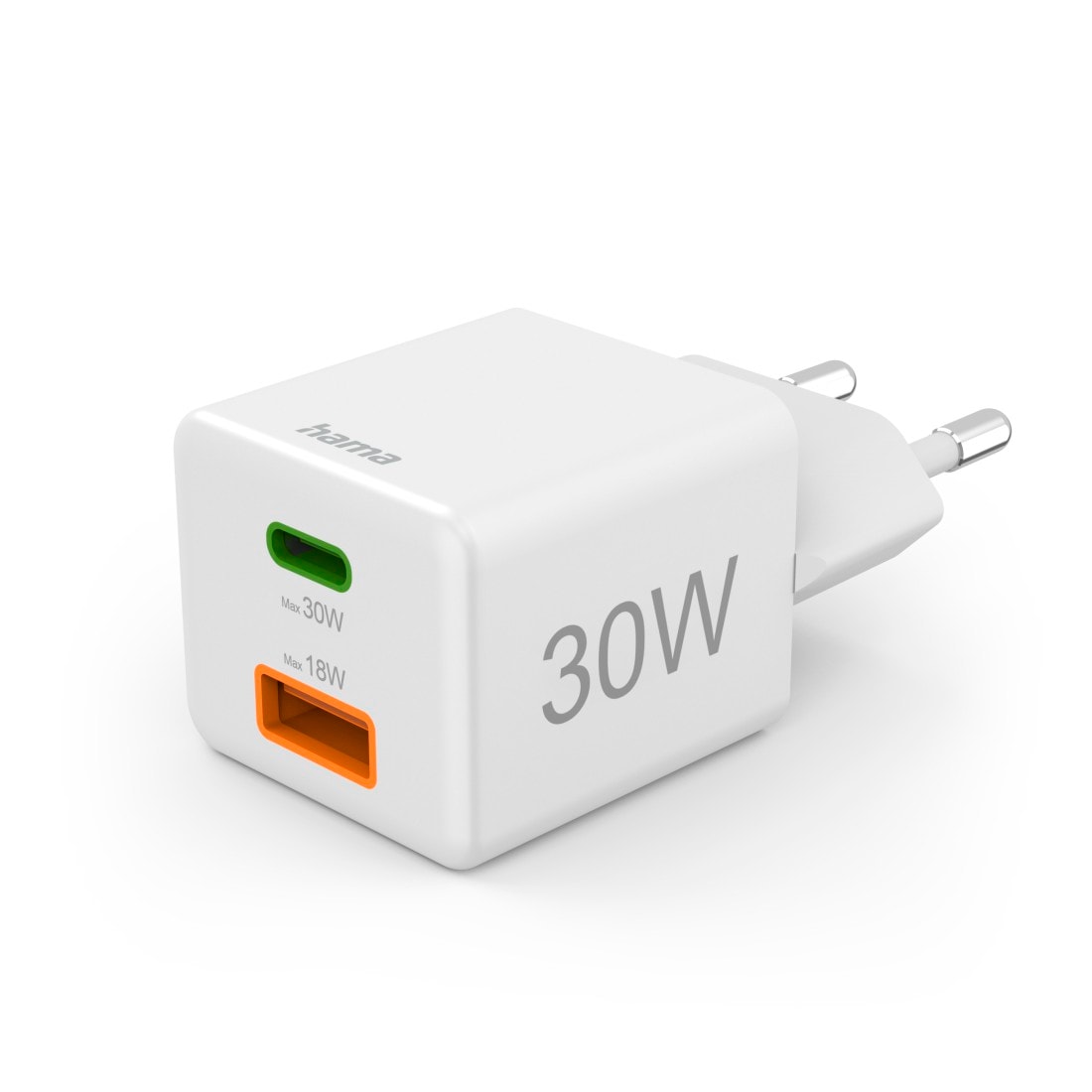 Hama Schnelllade-Gerät »Schnelladegerät, 1x USBC, 1x USB-A, 30W, PD, Qualcomm® Quick Charge™«