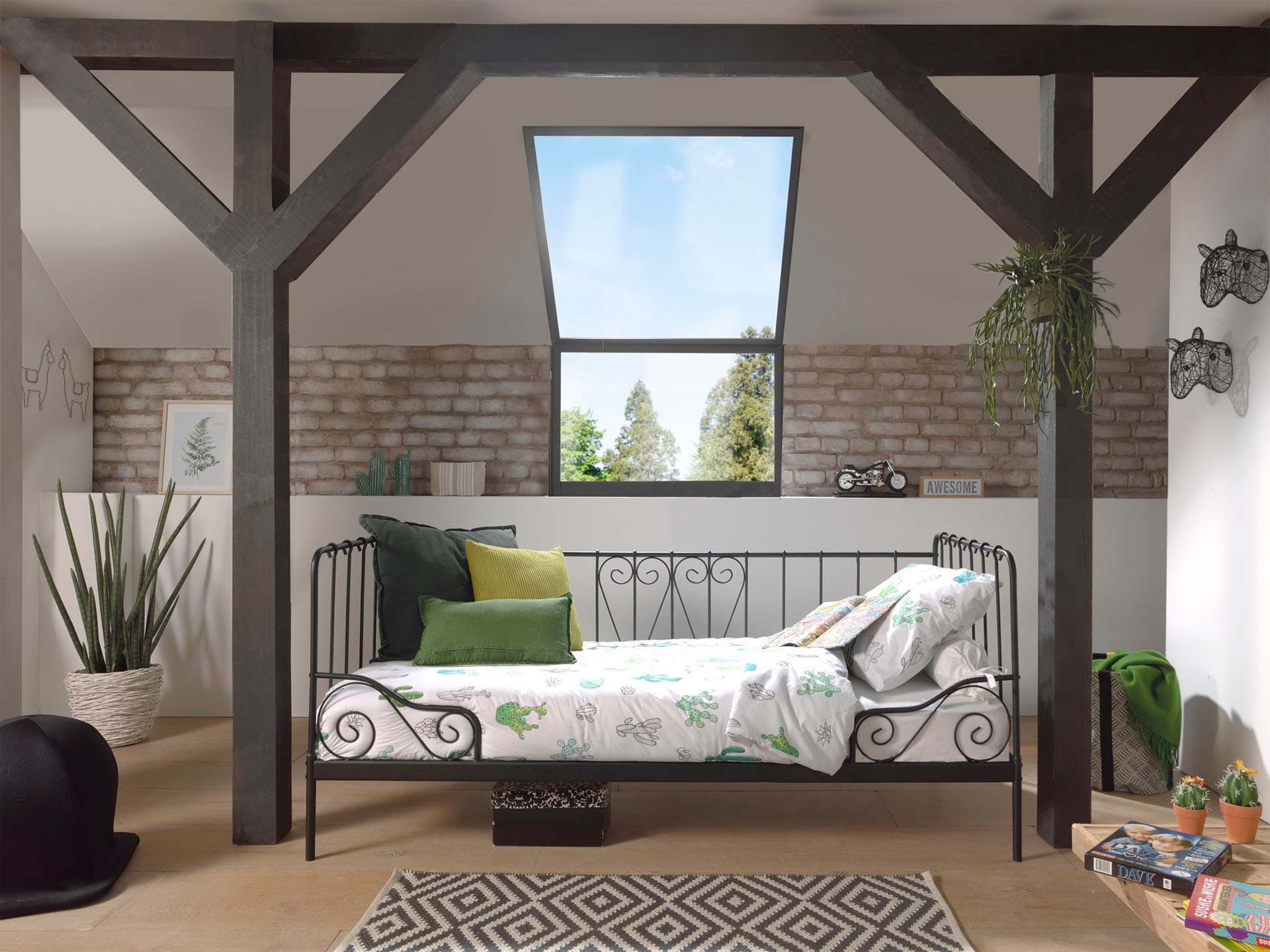 Vipack Jugendbett »Alice, Bettgestell Metall, pulverbeschichtet, in nostalgischem Design«, (B/H/T ca. 205x89,5x94,5cm, zwei Farben zur Auswahl), Metallbett inkl. Lattenrost, stabil und standfest