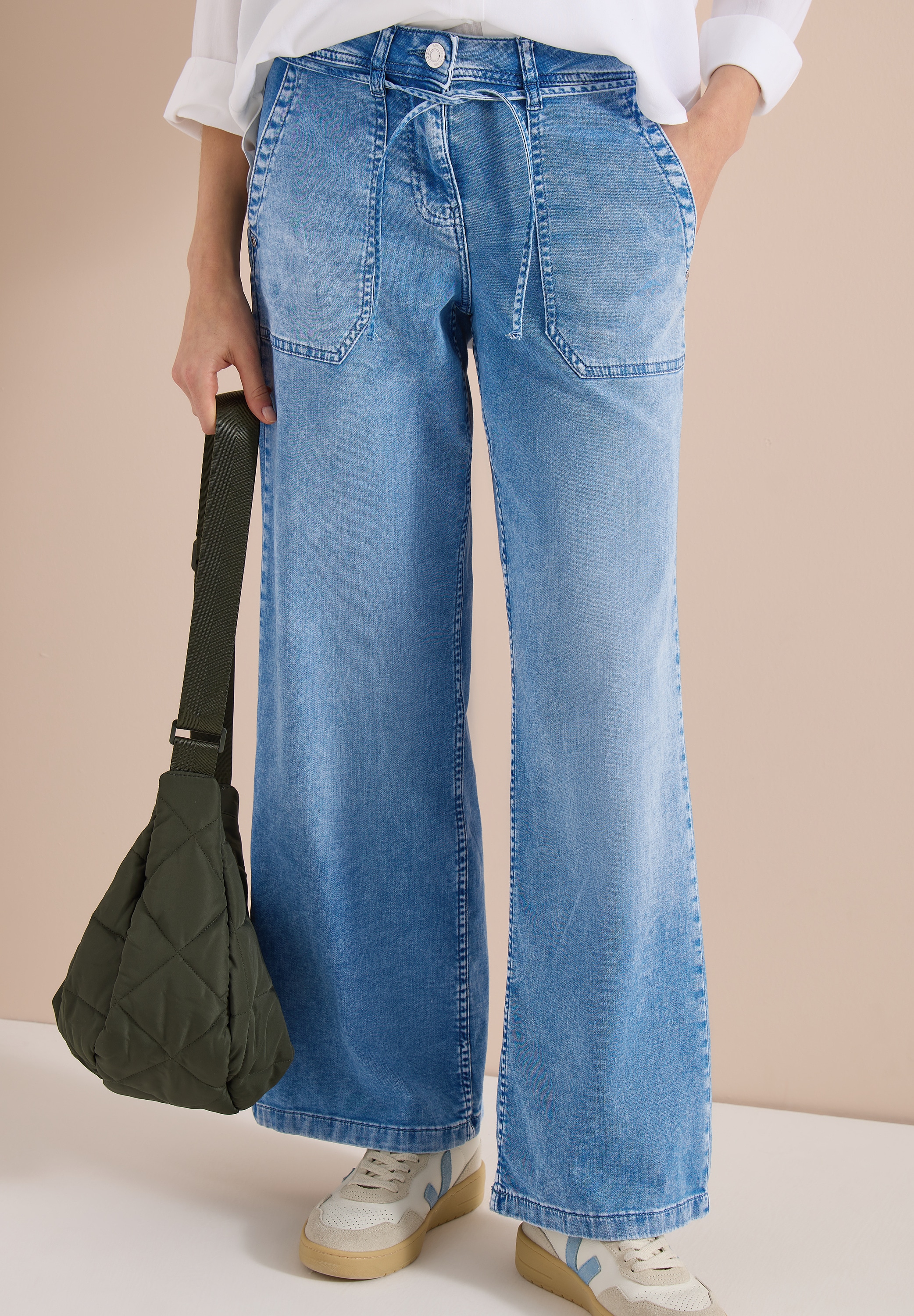Cecil Weite Jeans ausgestellter Saum, authentische Waschung