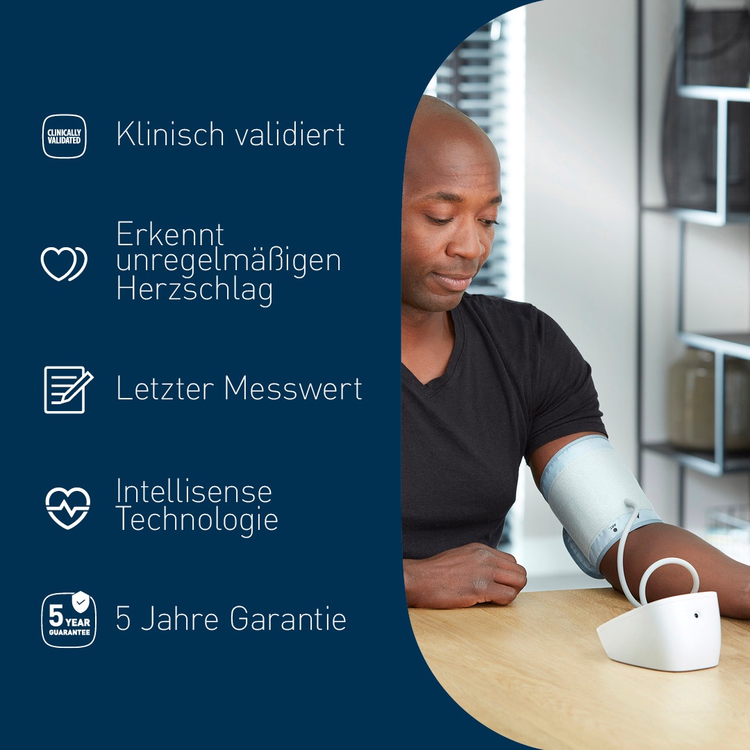 Omron Blutdruckmessgerät »X2 Basic«, klinisch validierte Genauigkeit mit nur einem Knopfdruck