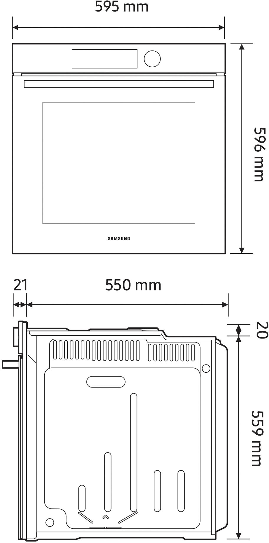 Samsung Einbaubackofen 6 »NV7B6675CDA«, mit 2-fach-Teleskopauszug, Pyrolyse-Selbstreinigung, Dual Cook – Ein Ofen. Zwei Garräume. Maximale Flexibilität.