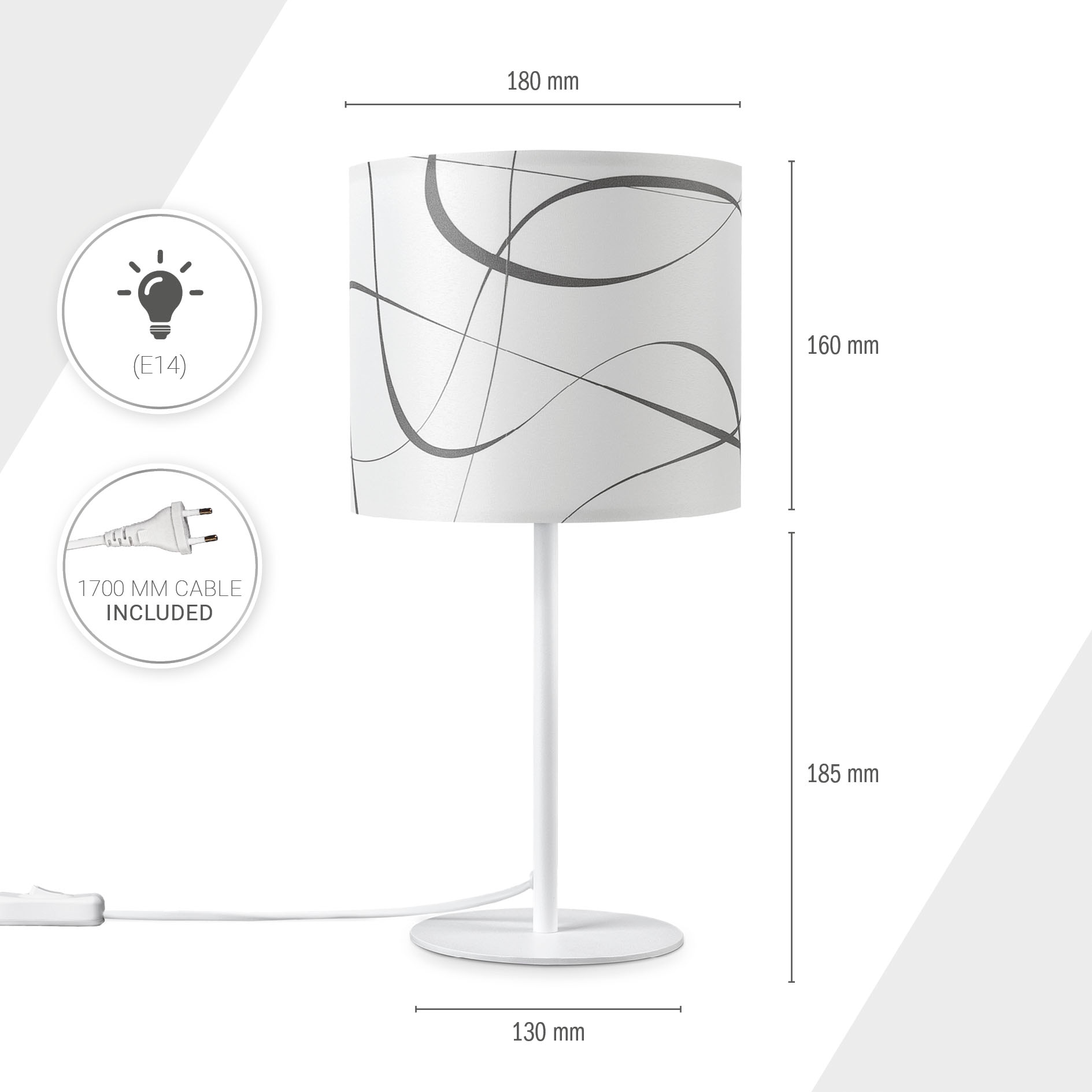 Paco Home Tischleuchte »Luca Tribal«, Leuchtmittel E14 | ohne Leuchtmittel, Schirm Retro Nacht Schlafzimmer Modern Uni Mit Muster E14