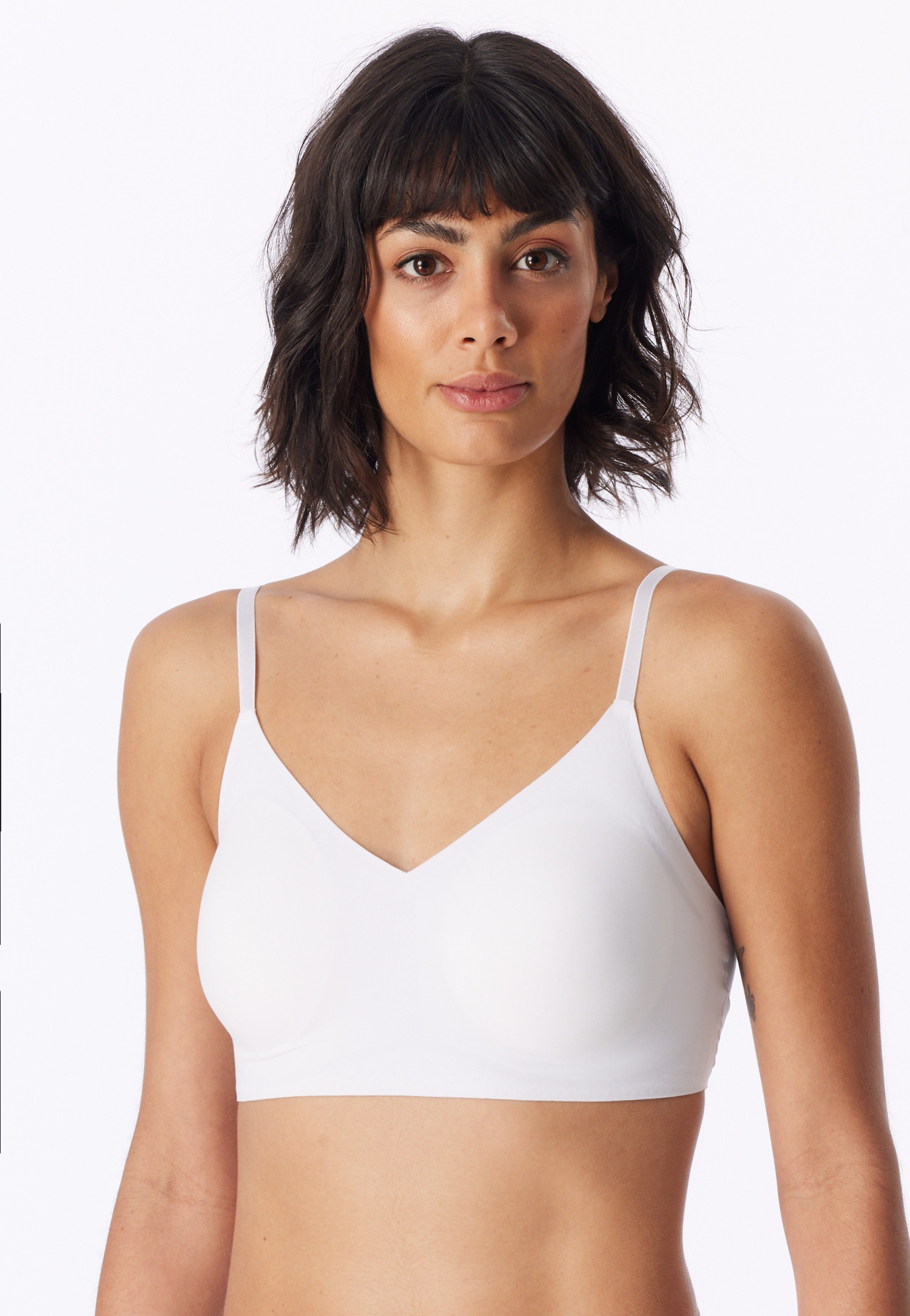 Schiesser Bustier »Invisible Soft« Mikrofaser, herausnehmbare Pads, V-Ausschnitt, Lasercut-Abschlüsse