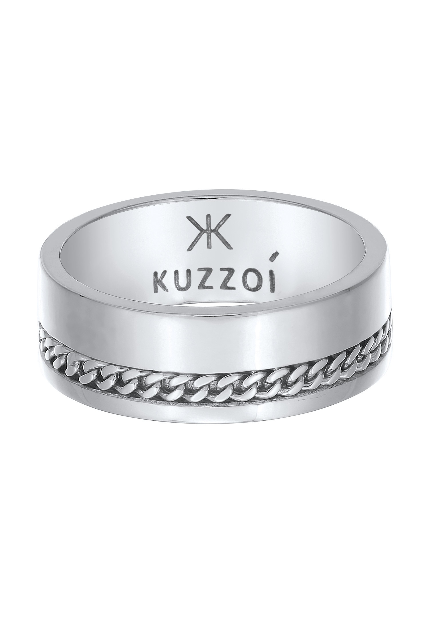 Kuzzoi Silberring »Ring Herren Bandring Chunky Chain 925 Silber«
