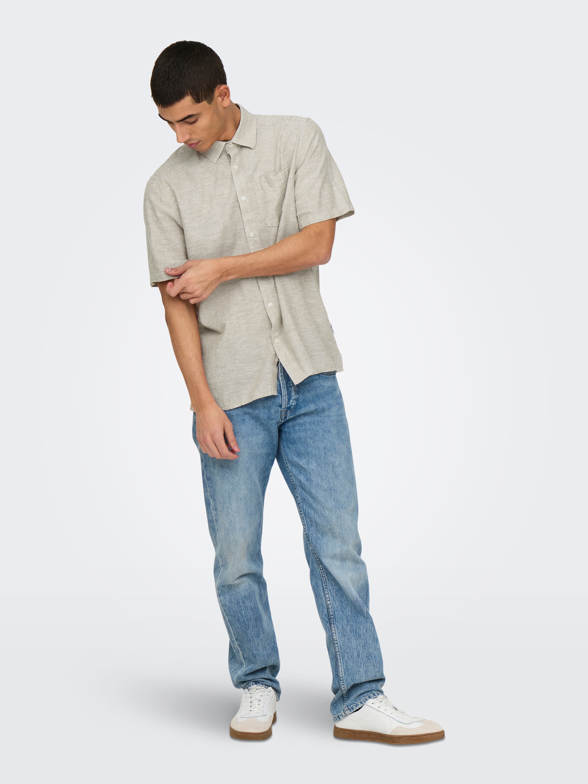 ONLY & SONS Kurzarmhemd »ONSCAIDEN LIFE REG SS 1 PKT SHIRT«