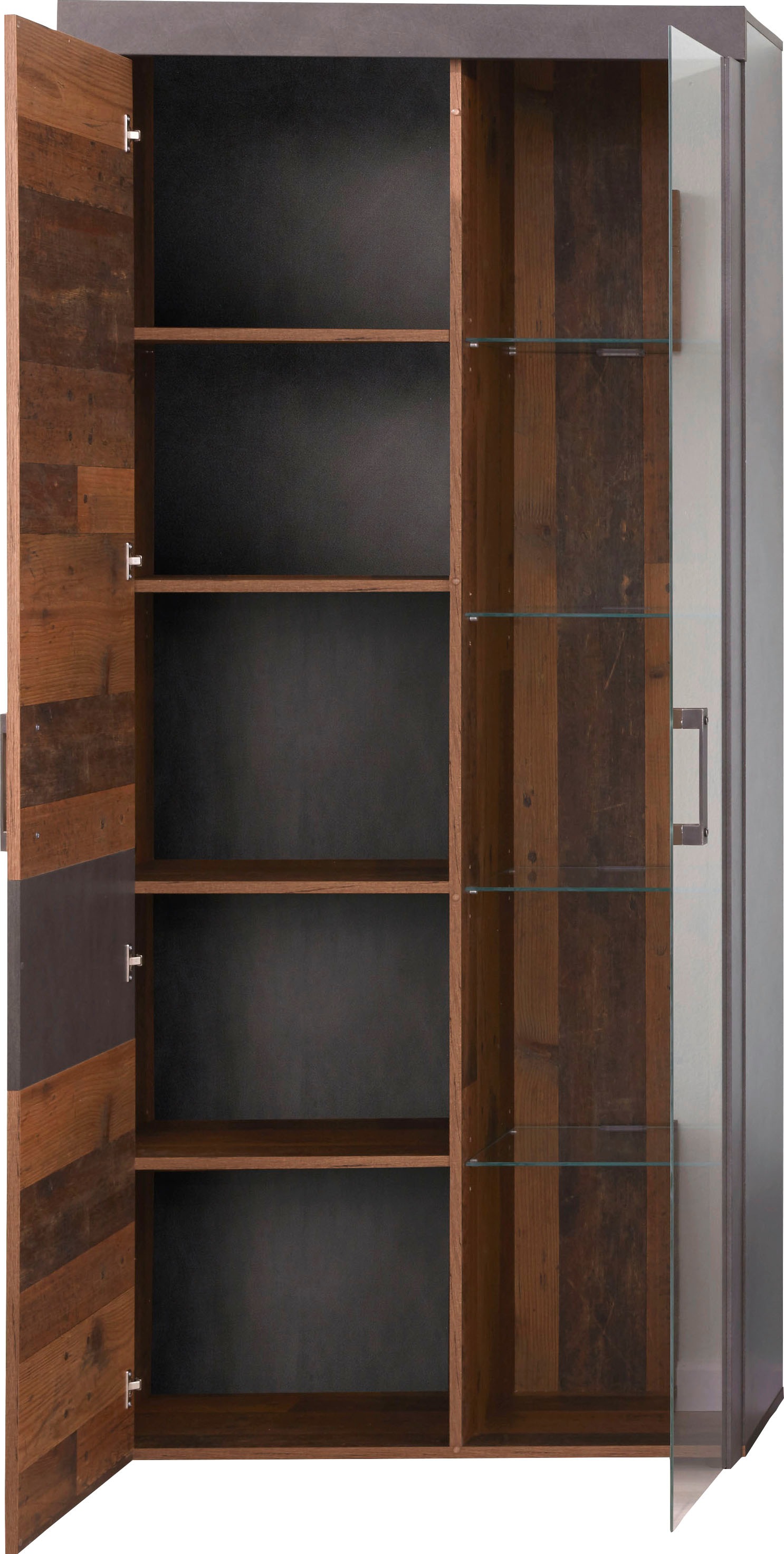 INOSIGN Vitrine »Ilana«, moderner Industrial Style - Beleuchtung optional - B/T/H 87/34/189 cm