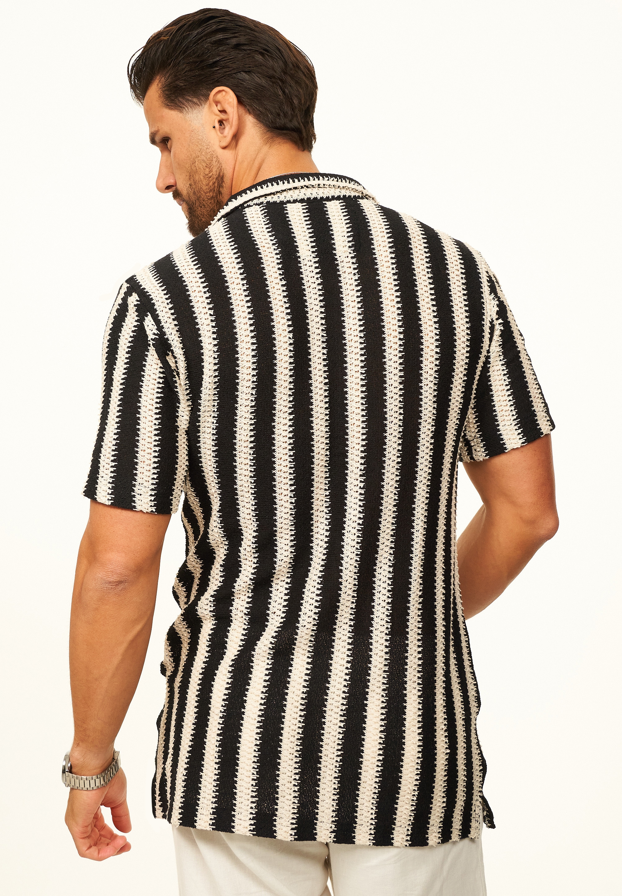 CARISMA Kurzarmhemd »gestreift als Poloshirt im Summer-Look für Herren« Herren Strick Polohemd T-Shirt im Regular-Fit - Festival Hemd