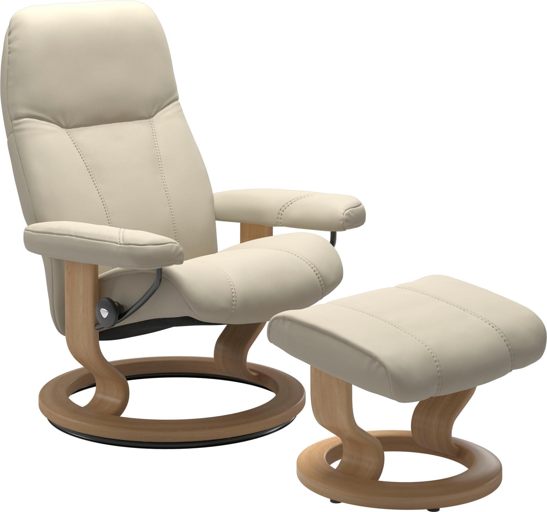 Relaxsessel mit Hocker in Beige