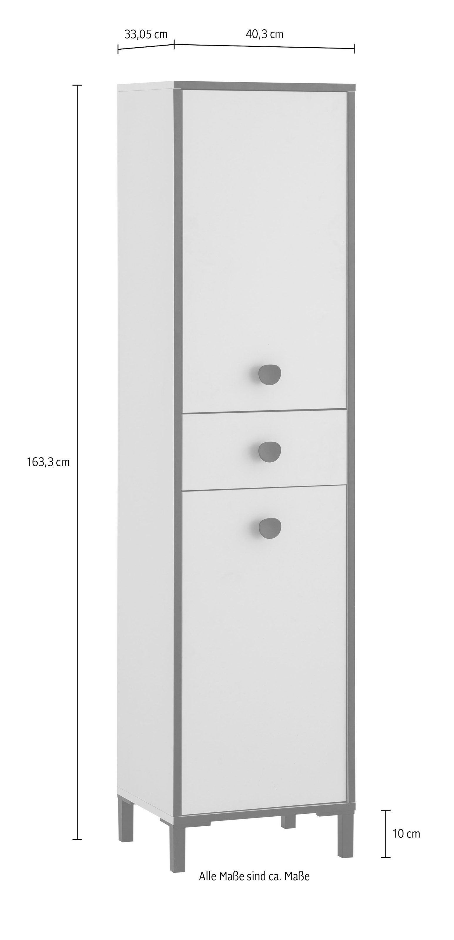 Schildmeyer Hochschrank »Edda, Breite 40,3 cm, mit Türen & Schubkasten«, Made in Germany