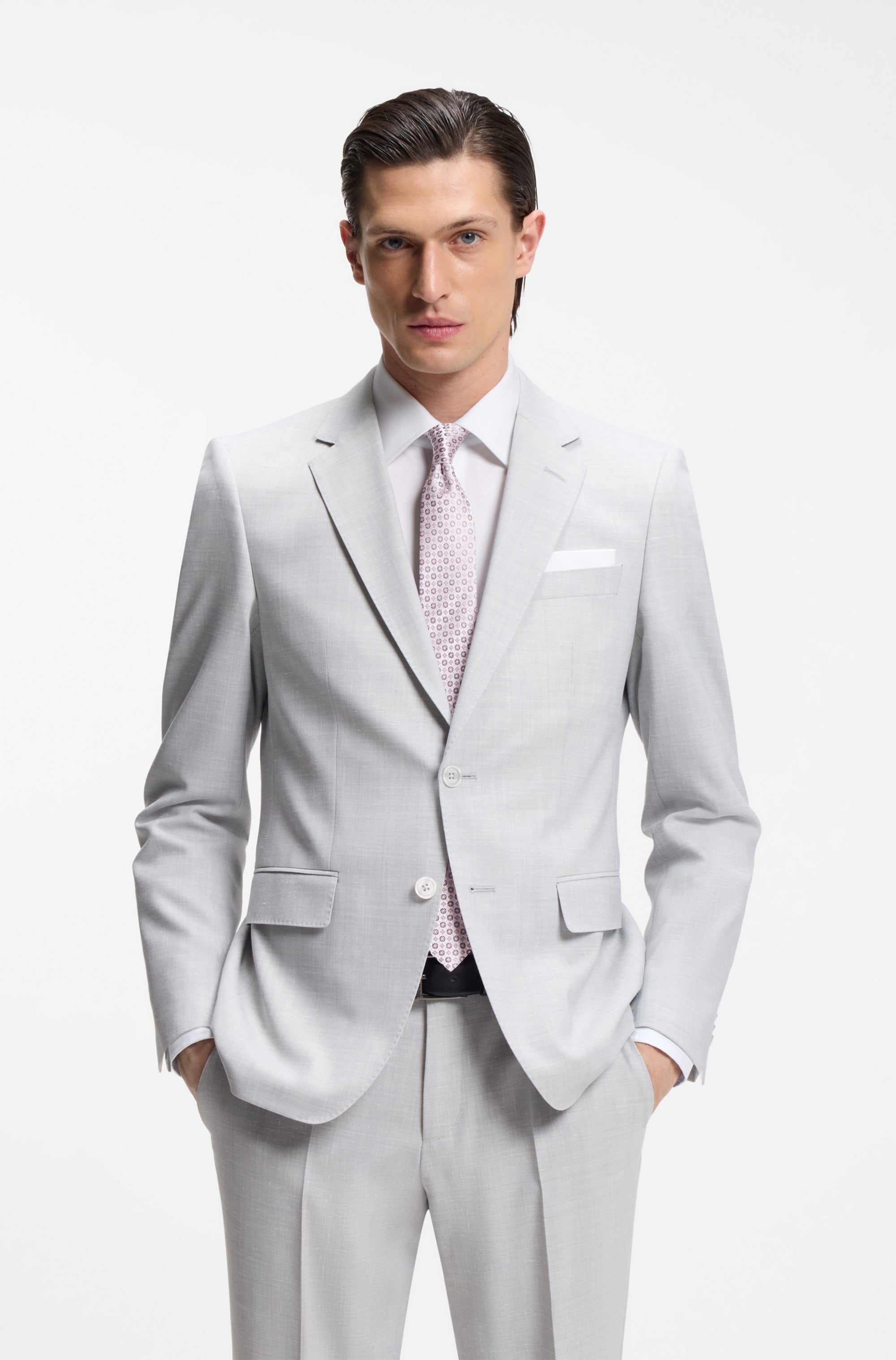 BOSS Krawatte »H-Tie 6 cm« aus einem Seiden-Mix mit Jacquard-Muster