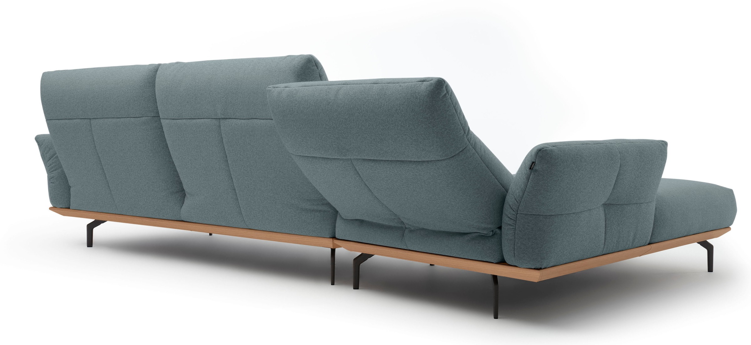Creation BY ROLF BENZ Ecksofa »CR.460«, Sockel in Eiche, Winkelfüße in Umbragrau, Breite 338 cm