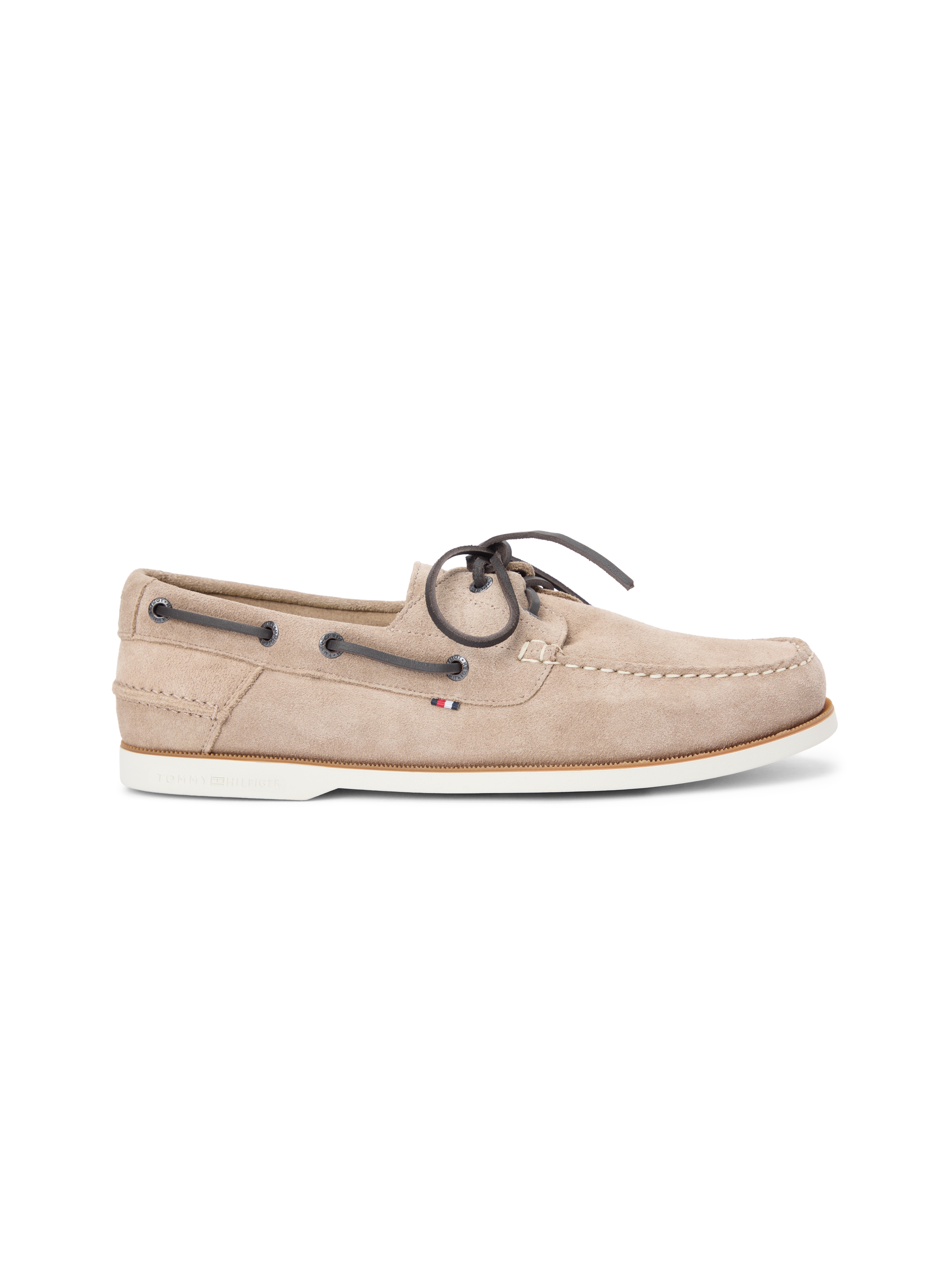 Tommy Hilfiger Bootsschuh »TH BOAT SHOE CORE SUEDE«  Bootsschuh, Schnürer mit Ziernaht und Durchzügen