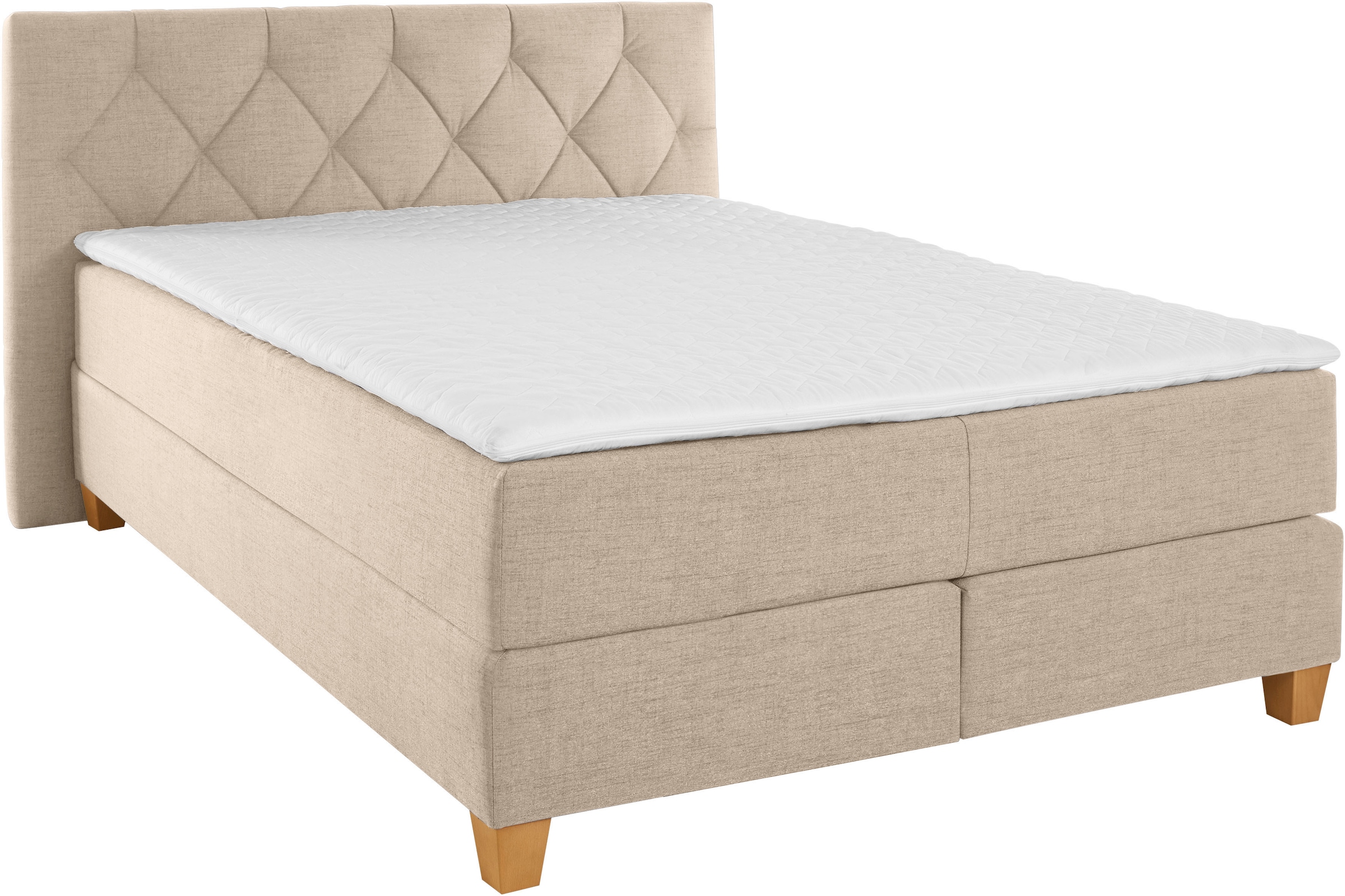 Home affaire Boxspringbett »Harmones« in 3 Breiten, Härtegrad auch im Mix mit je 1 Matratze in H2 und H3