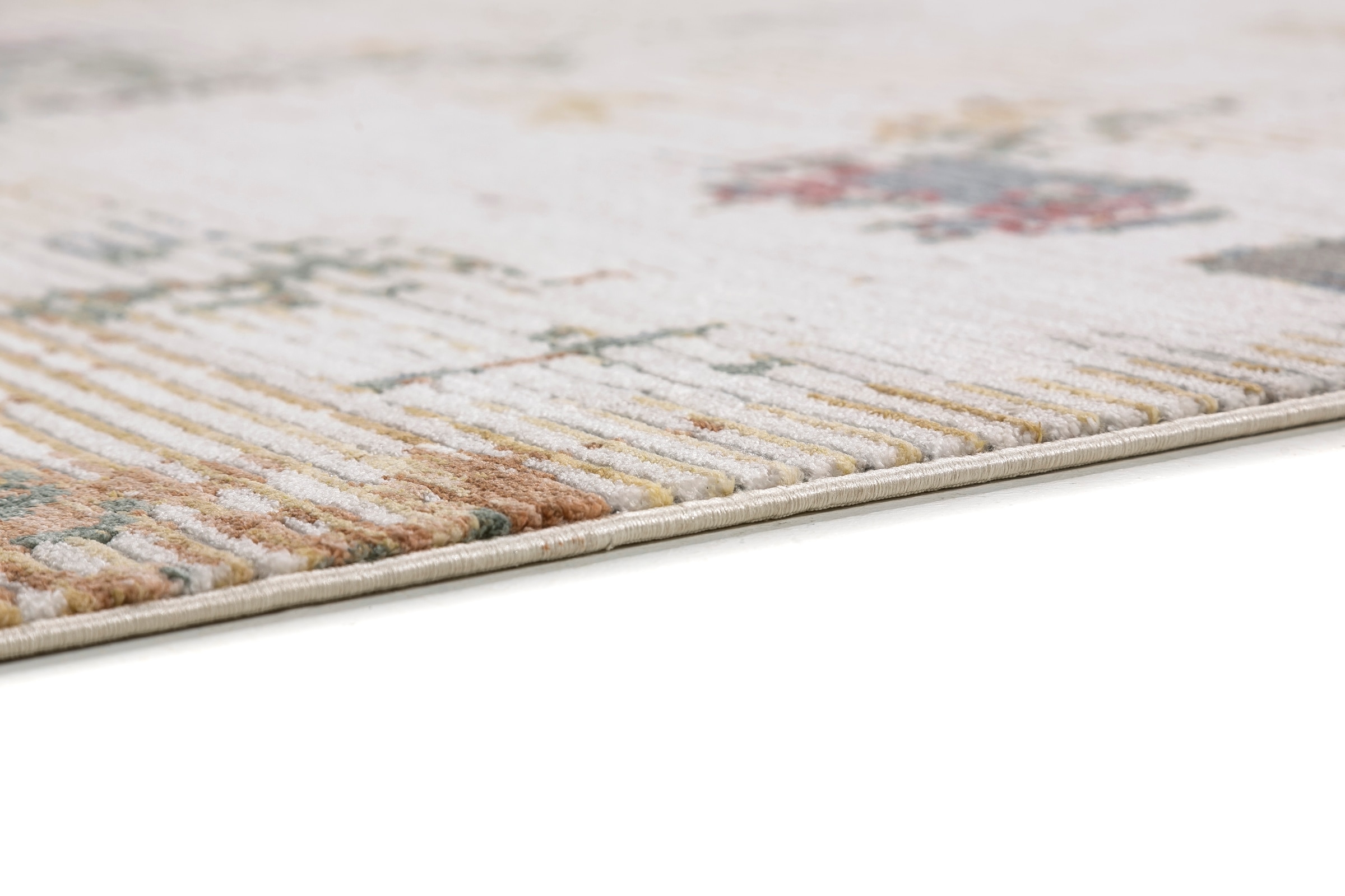 ASTRA Teppich »Calea 241«, rechteckig, 6 mm Höhe, Kurzflor mit Fransen, Hoch Tief Struktur, Wohnzimmer