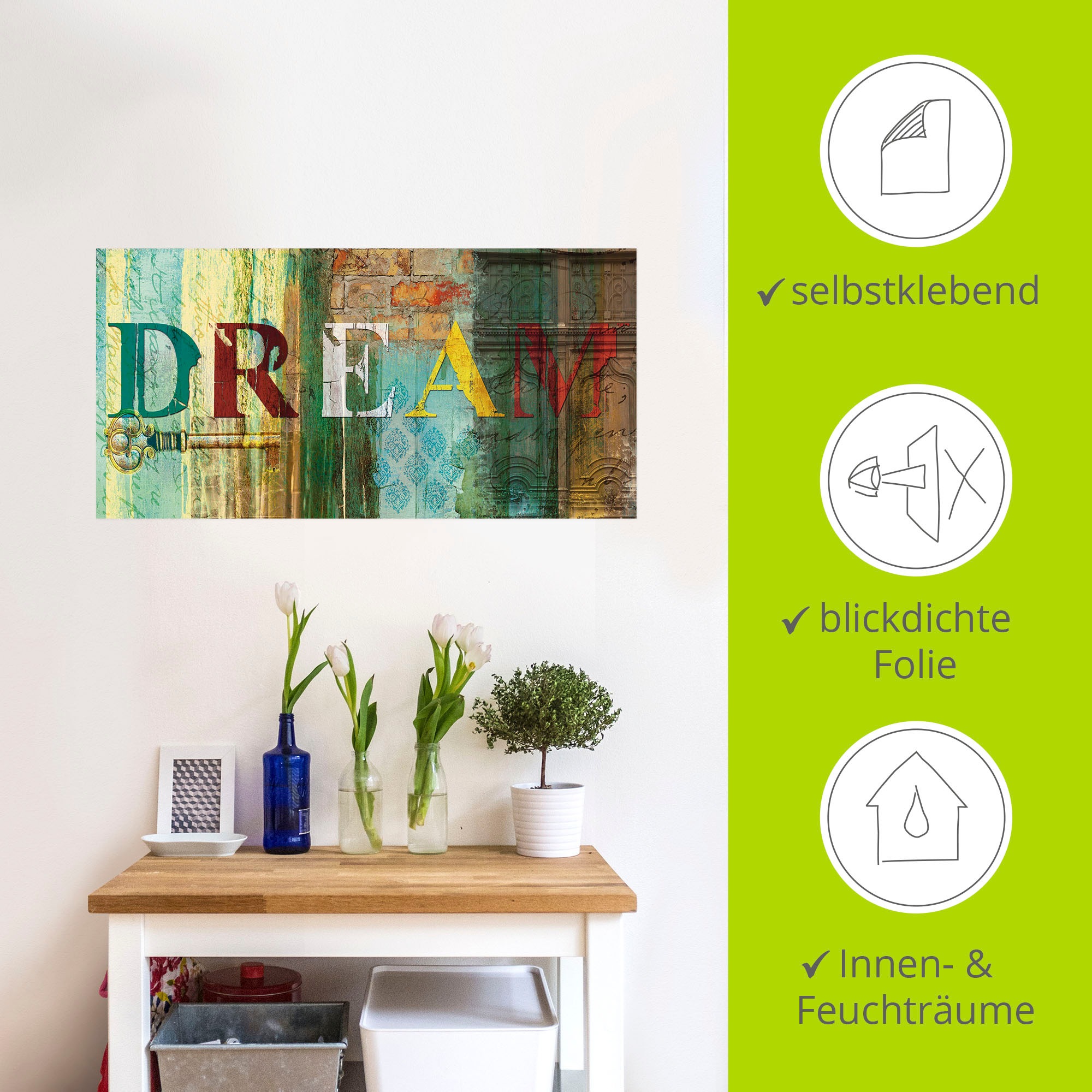 Artland Wandbild »Traum«, Sprüche & Texte, (1 St.), als Leinwandbild, Poster, Wandaufkleber in verschied. Größen