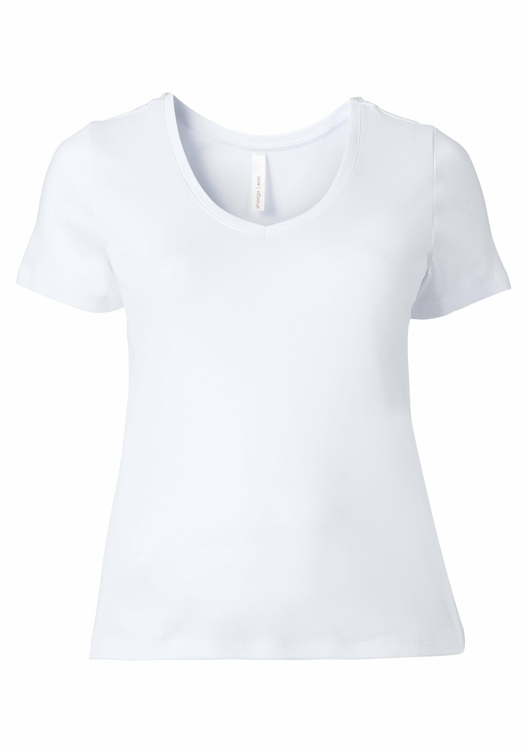 Sheego T-Shirt »T-Shirt aus fein gerippter Qualität«