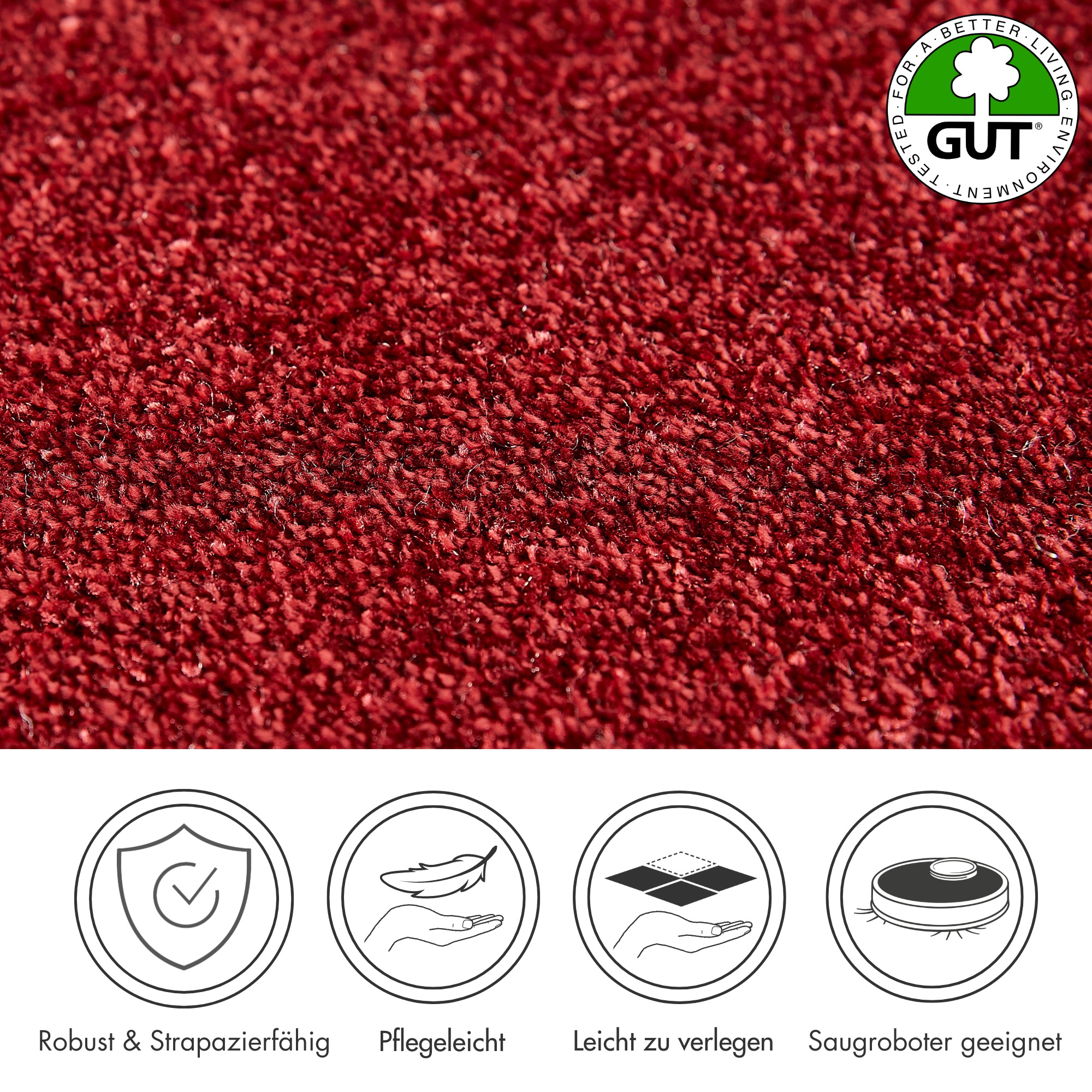 Andiamo Teppichboden »Verona, Velours, Made in Belgium«, rechteckig, 6 mm Höhe, Uni Farben, Breite 400 cm oder 500 cm, strapazierfähig, pflegeleicht