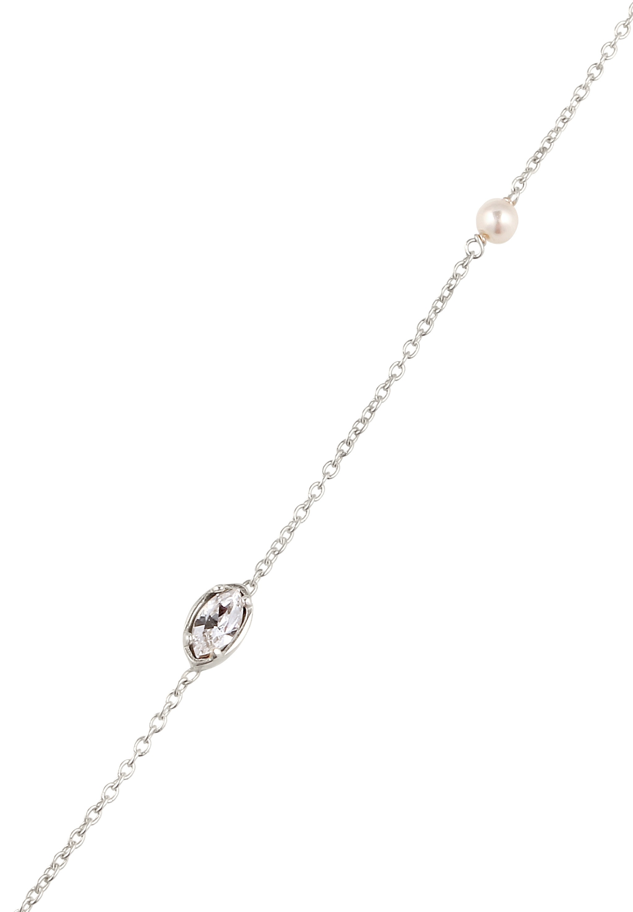 Elli Silberkette »Halskette Perlen Kristalle von  Swarovski(R) Weiß 925 Sterling Silber«