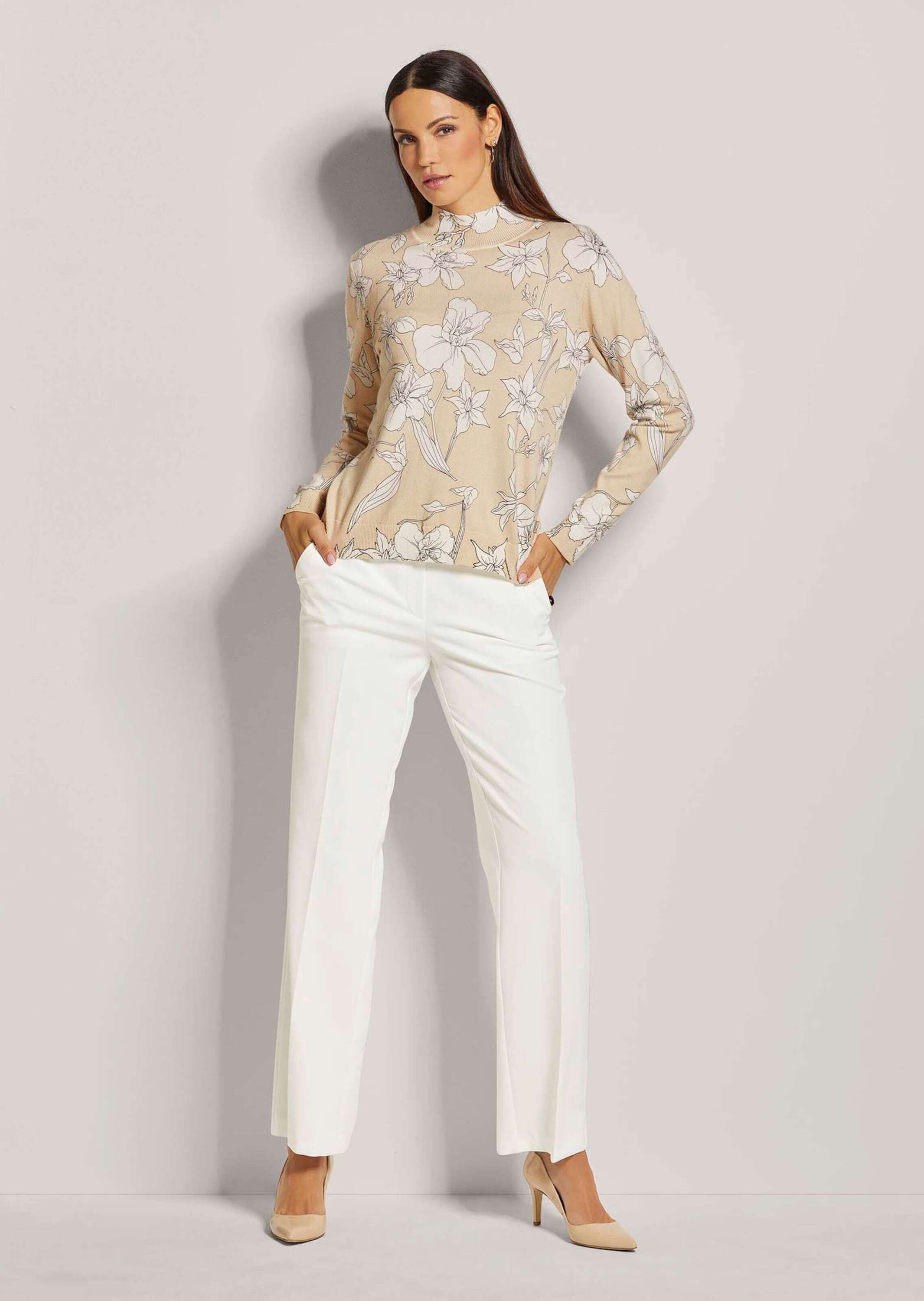MADELEINE Longpullover »Pullover Feinstrick-Pullover mit Unikat-Print«